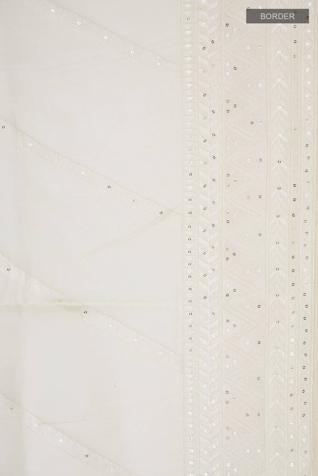 Cream Organza Silk Saree