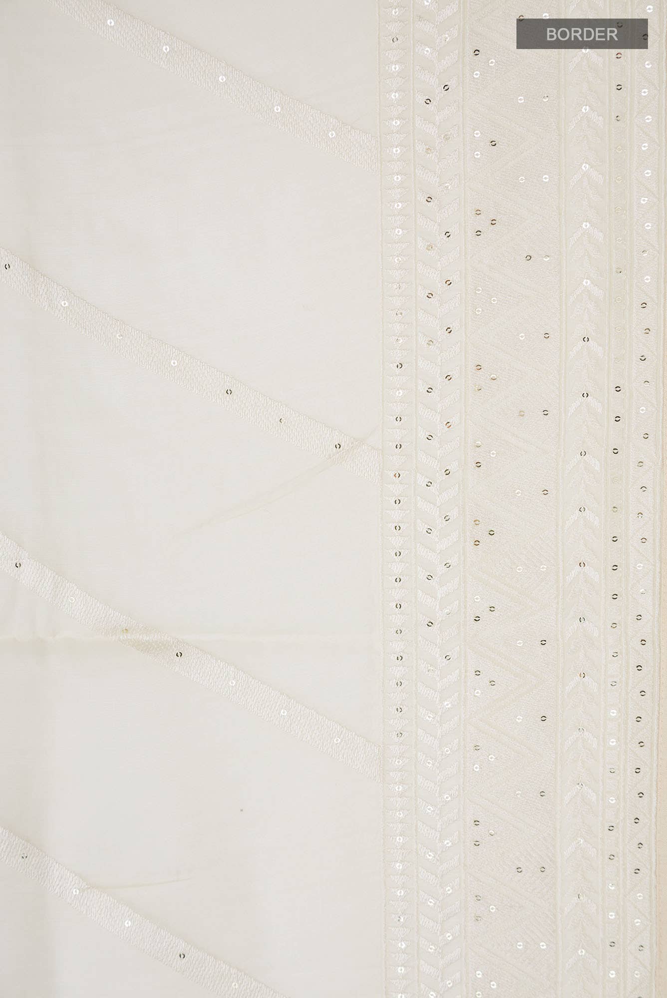 Cream Organza Silk Saree