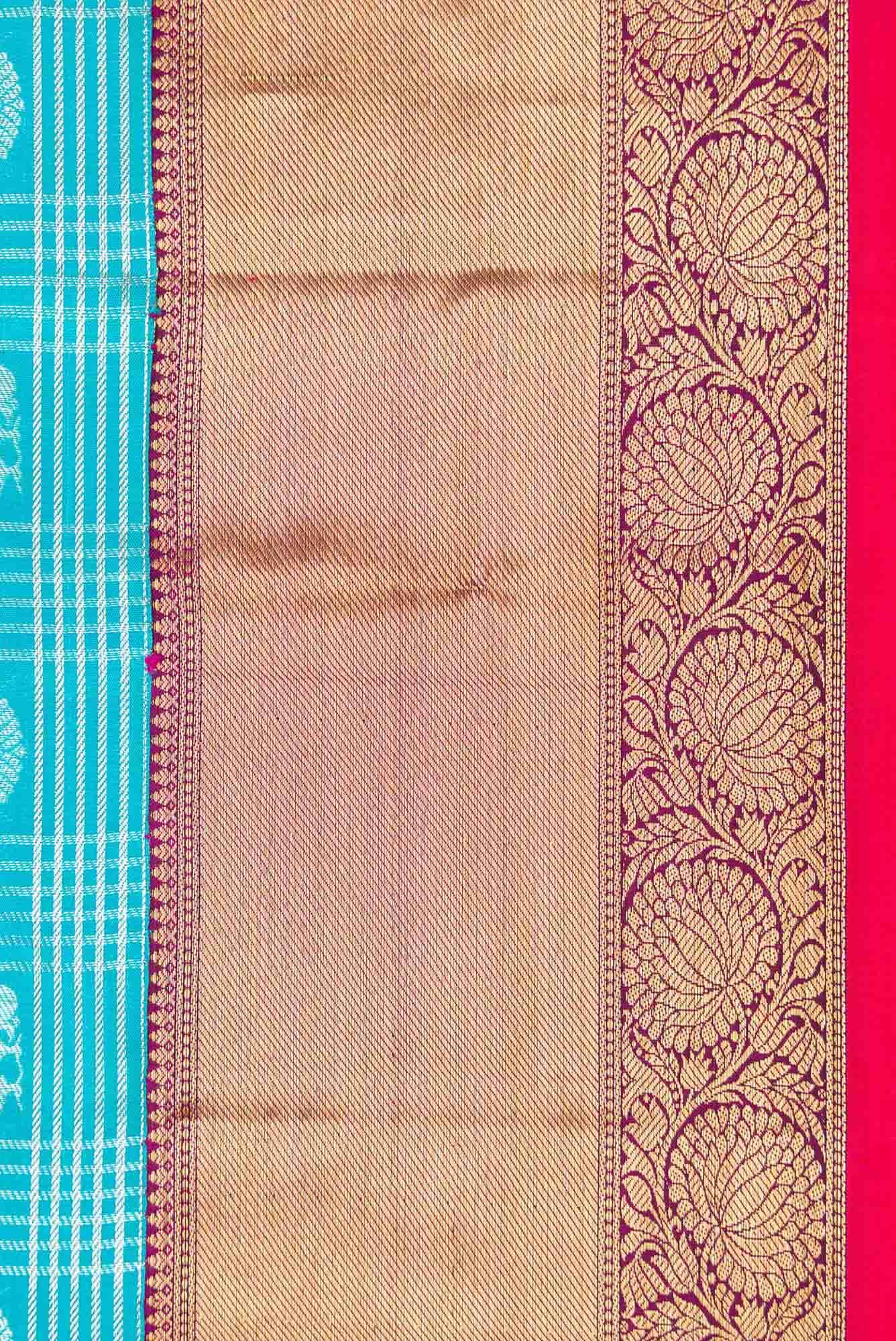 Sky Blue Dual Tone Kanchipuram Silk Saree