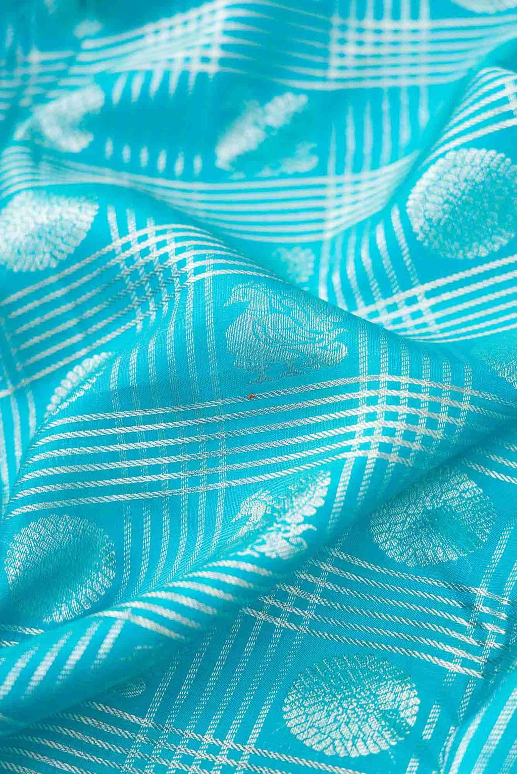 Sky Blue Dual Tone Kanchipuram Silk Saree