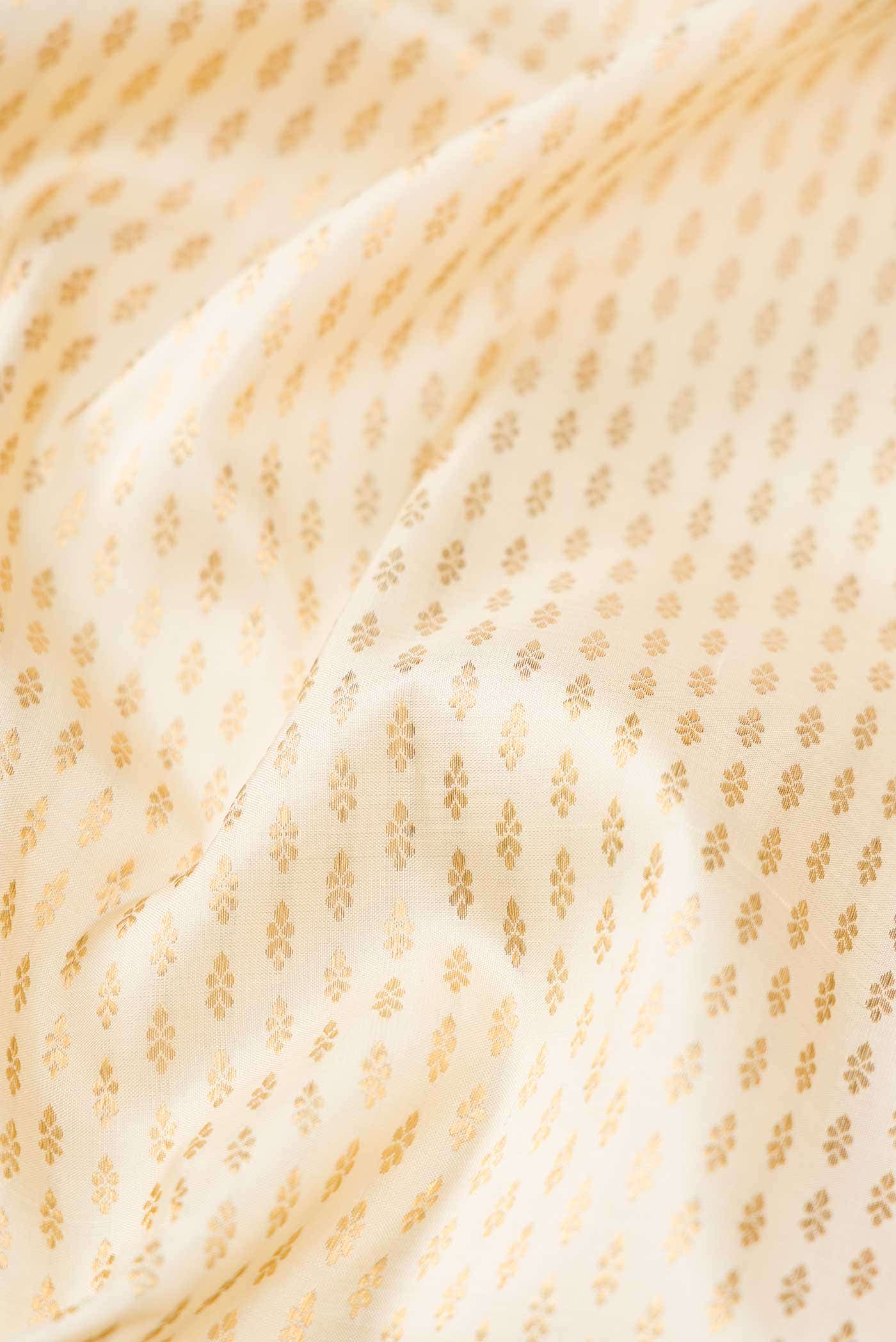 Pure Silk Pure Zari Off White Dual Tone Kanchipuram Saree