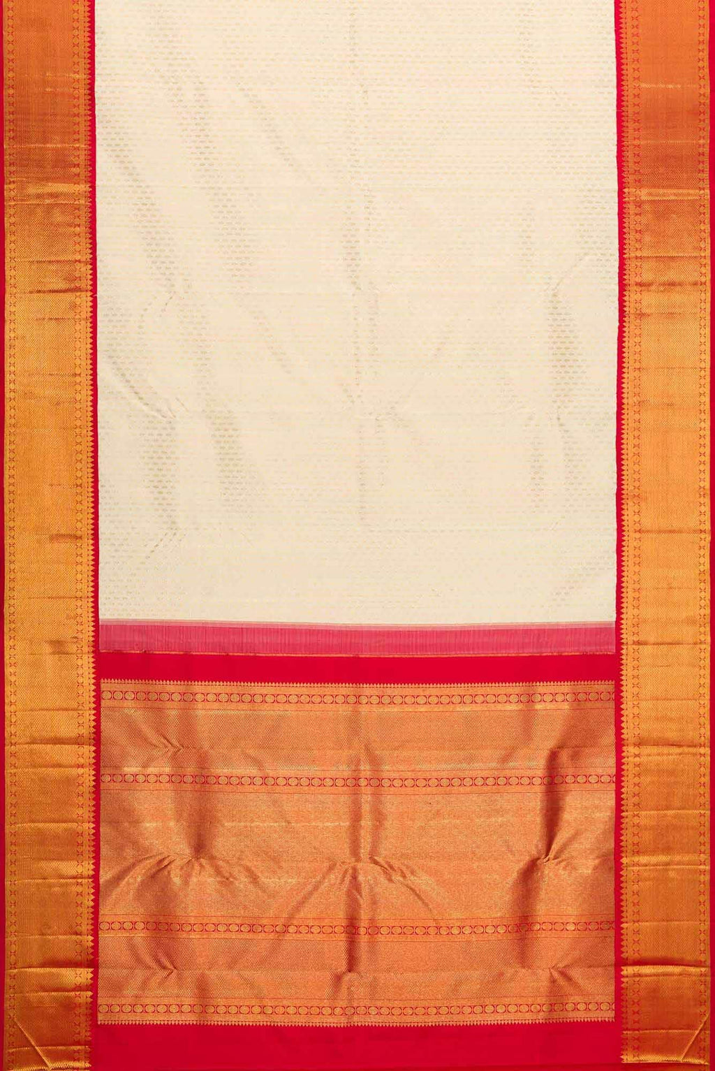 Pure Silk Pure Zari Off White Dual Tone Kanchipuram Saree