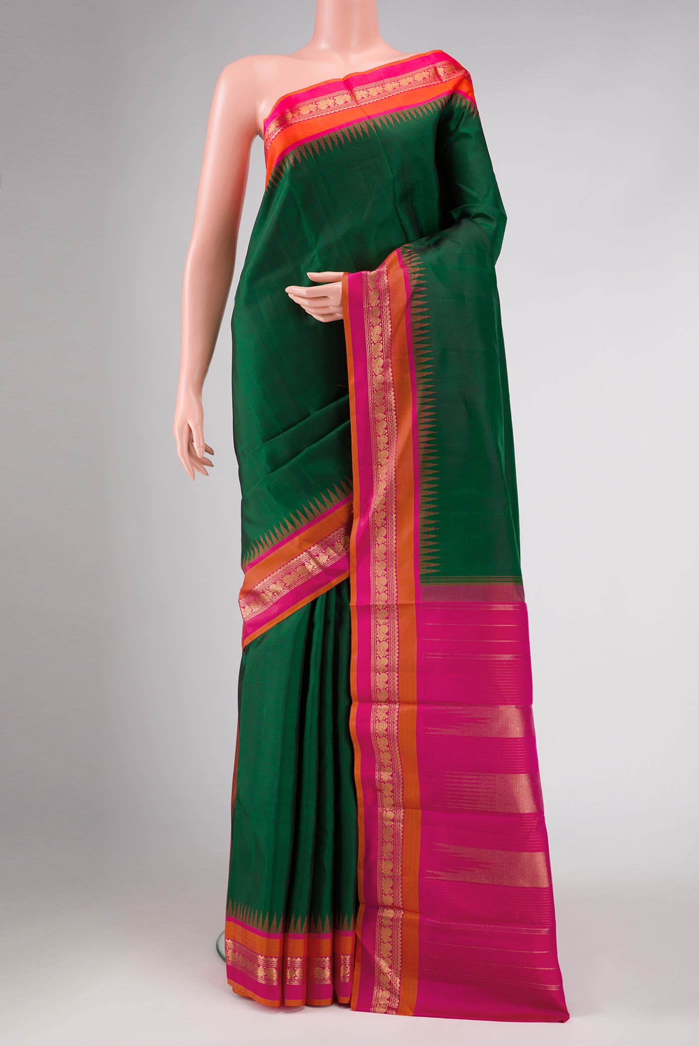 Green Dual Tone Kanchipuram Silk Saree