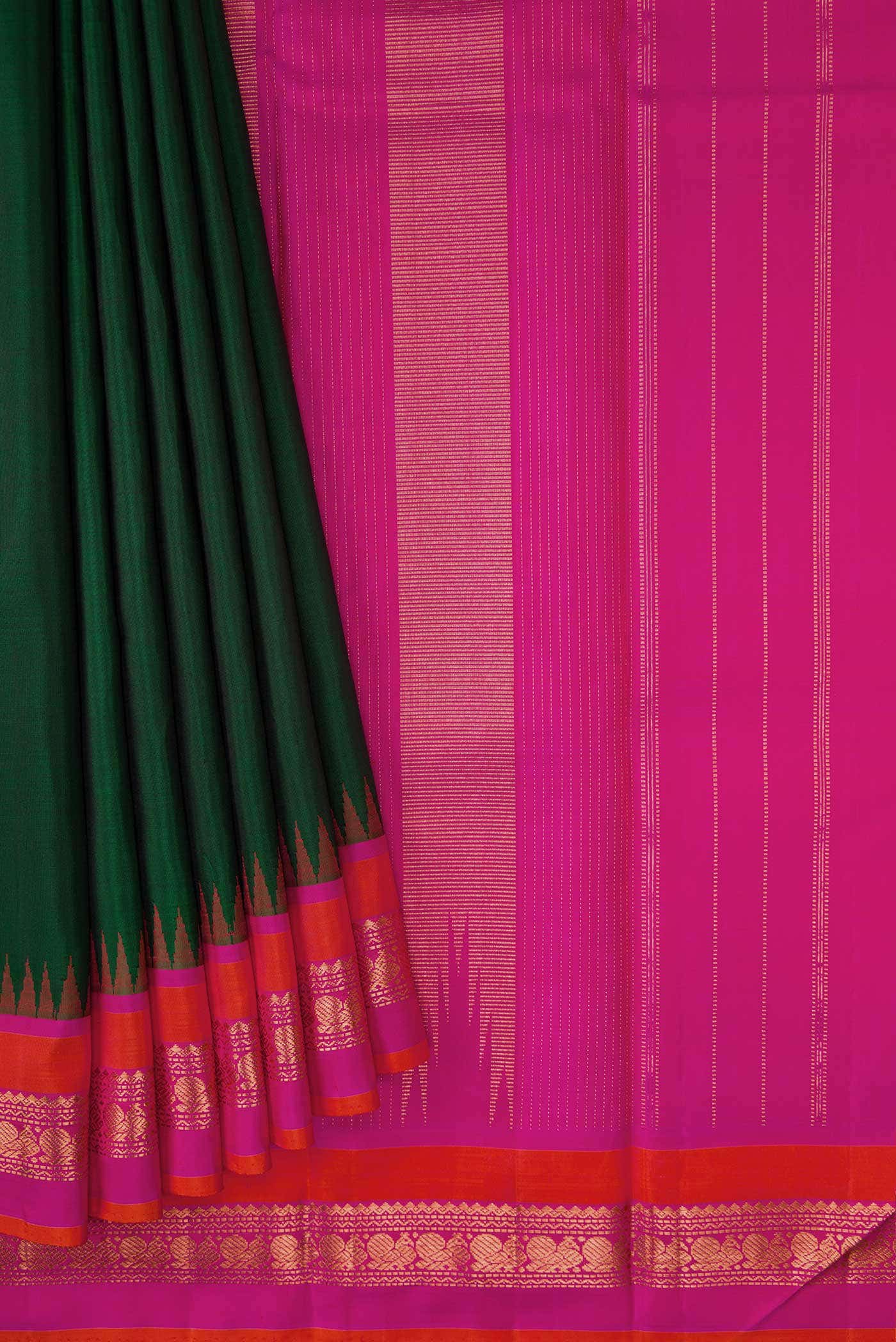 Green Dual Tone Kanchipuram Silk Saree