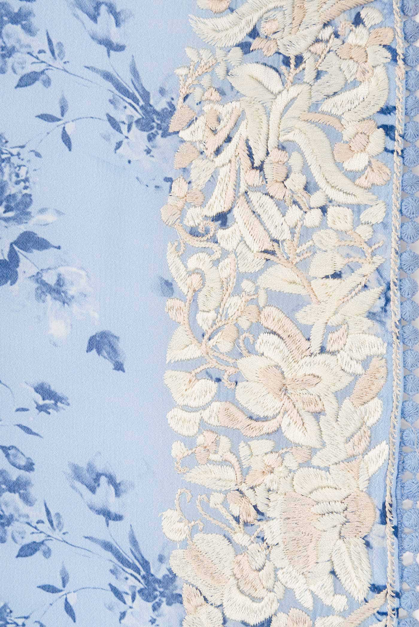 Blue Dual Tone Mysore Georgette Saree