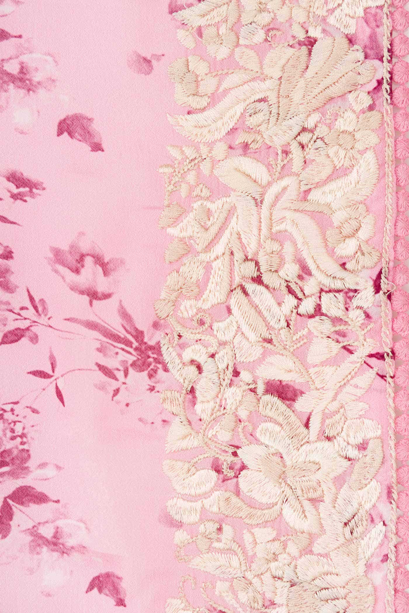 Pink Dual Tone Mysore Georgette Saree