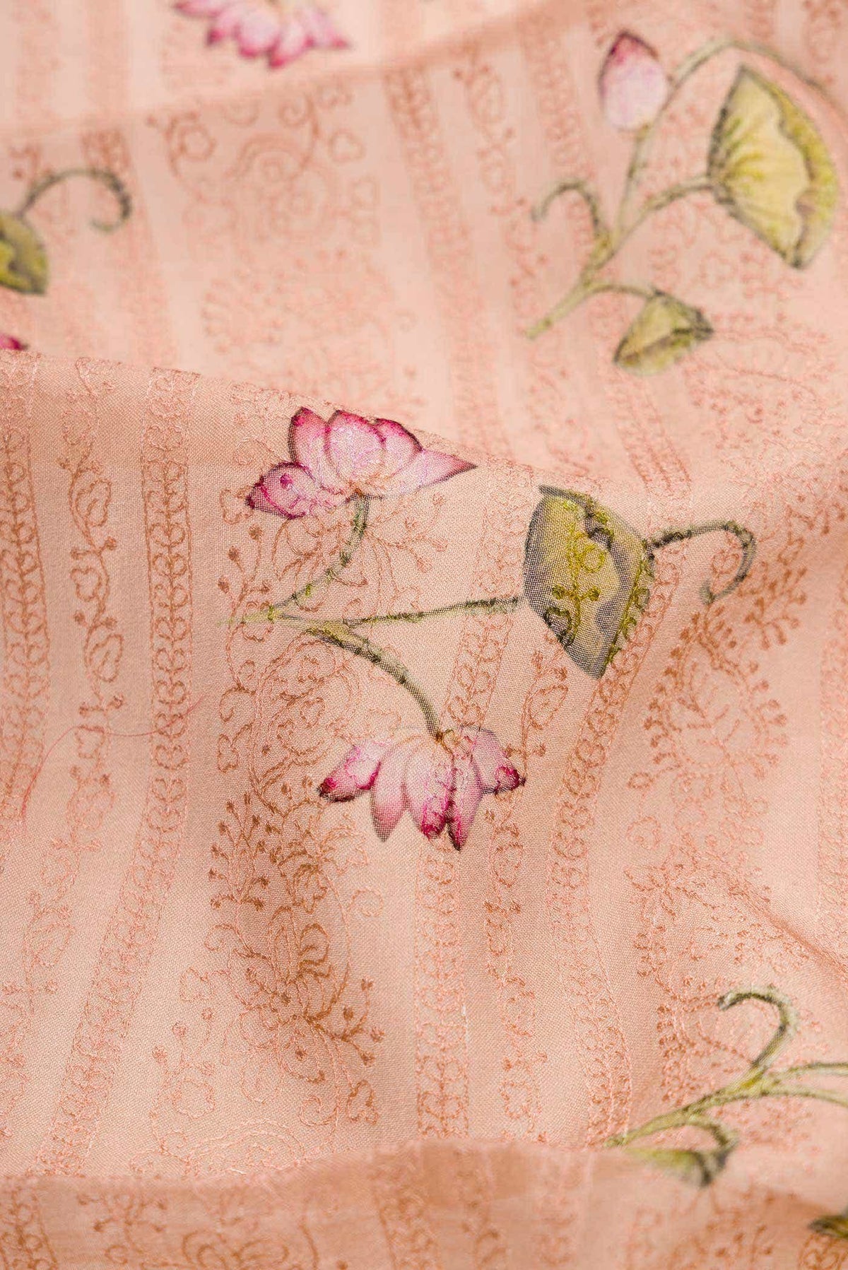 Rose Gold Organza Silk Saree