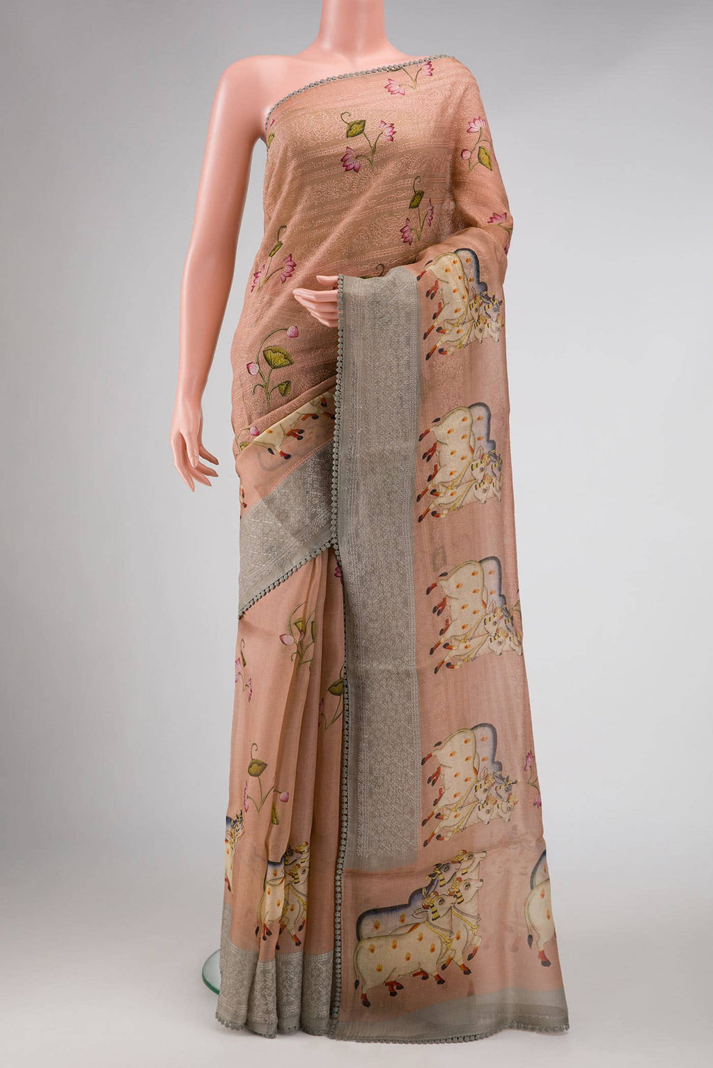 Pink Organza Silk Saree