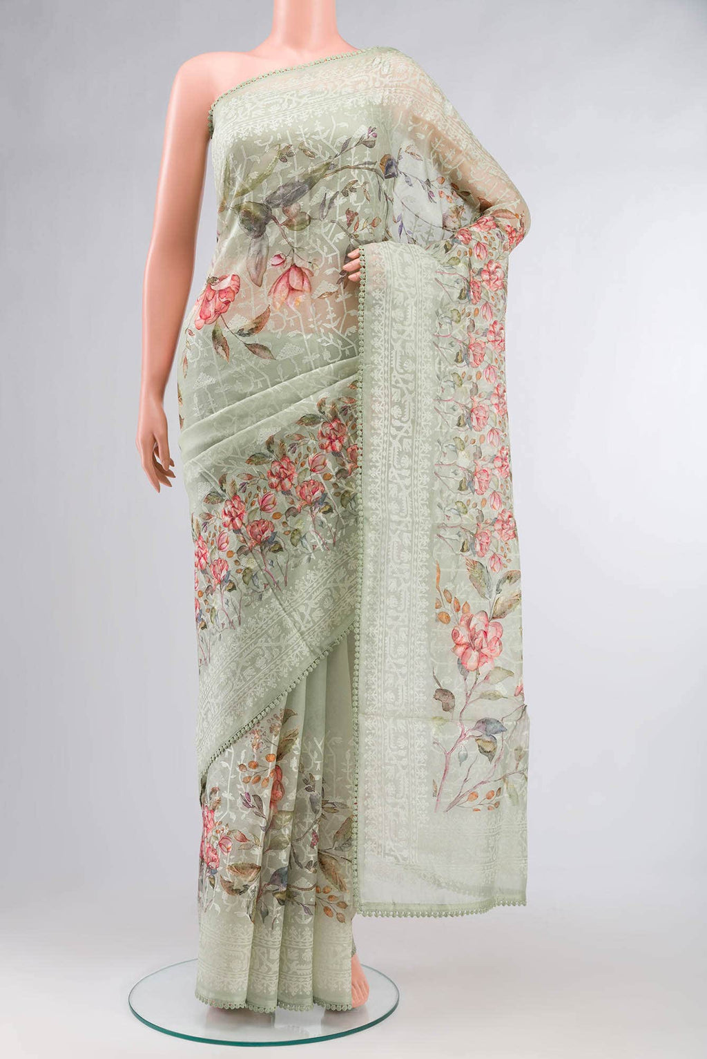 Light Green Organza Silk Saree