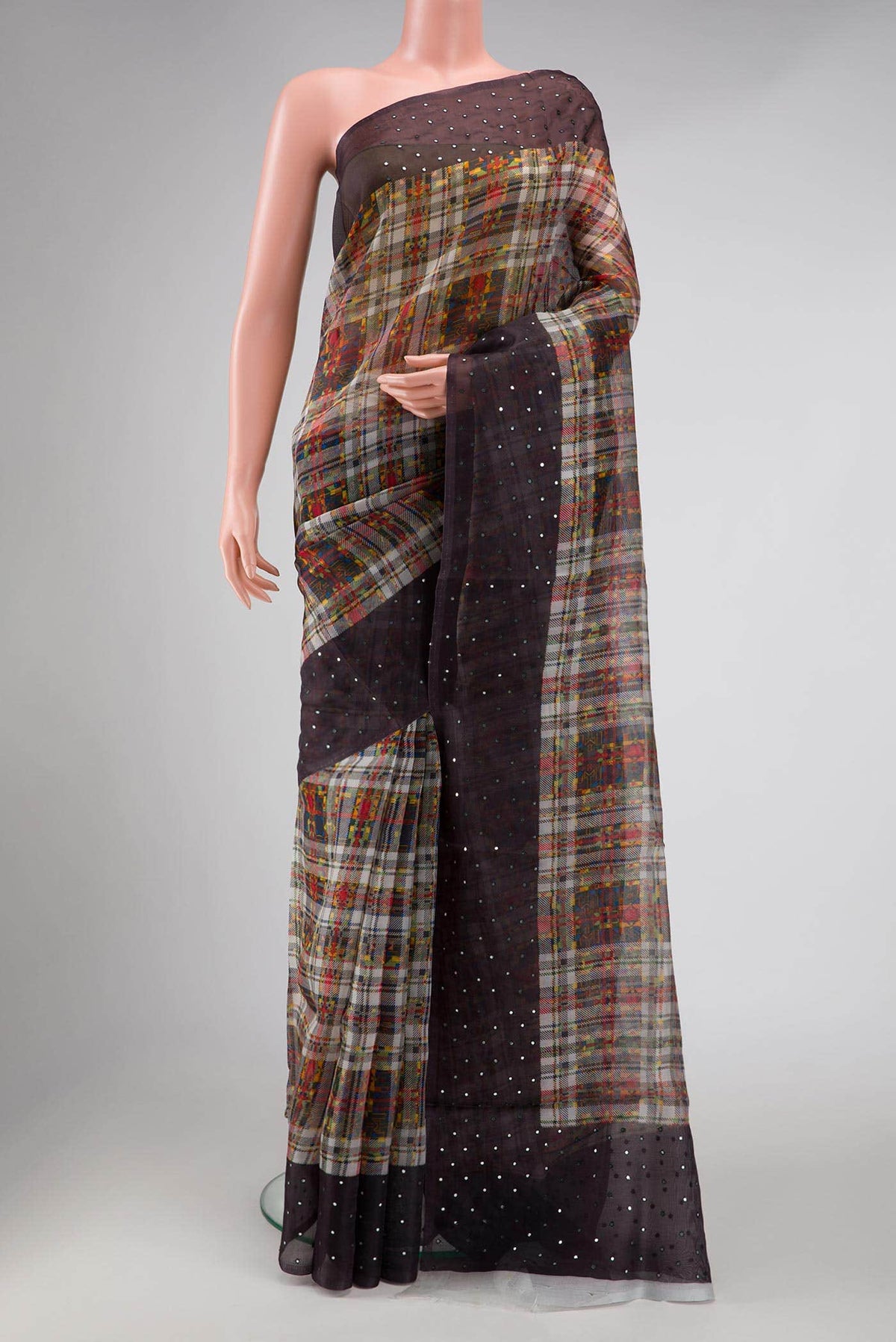 Off White Organza Silk Saree