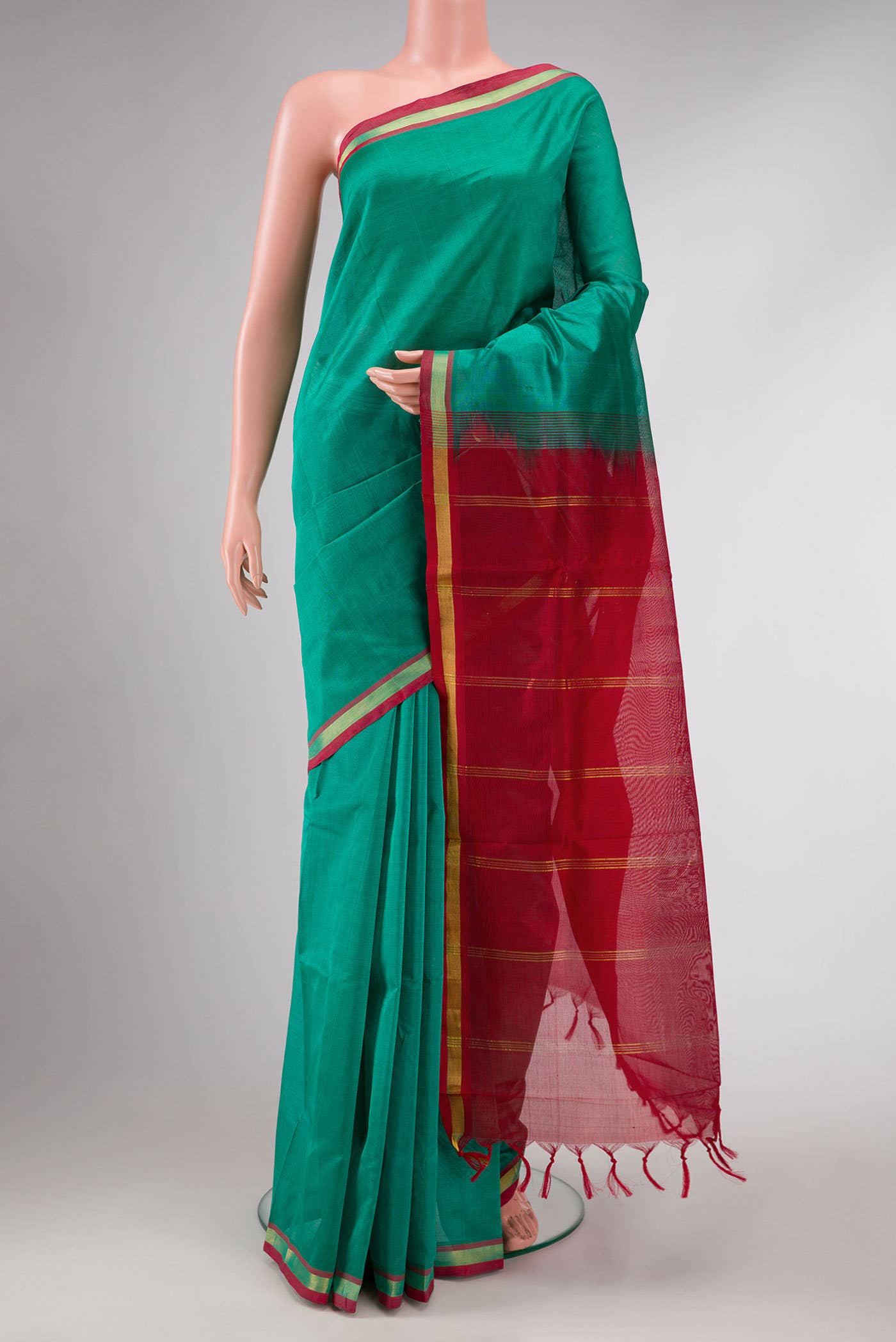 Green Dual Tone Silk Cotton Saree