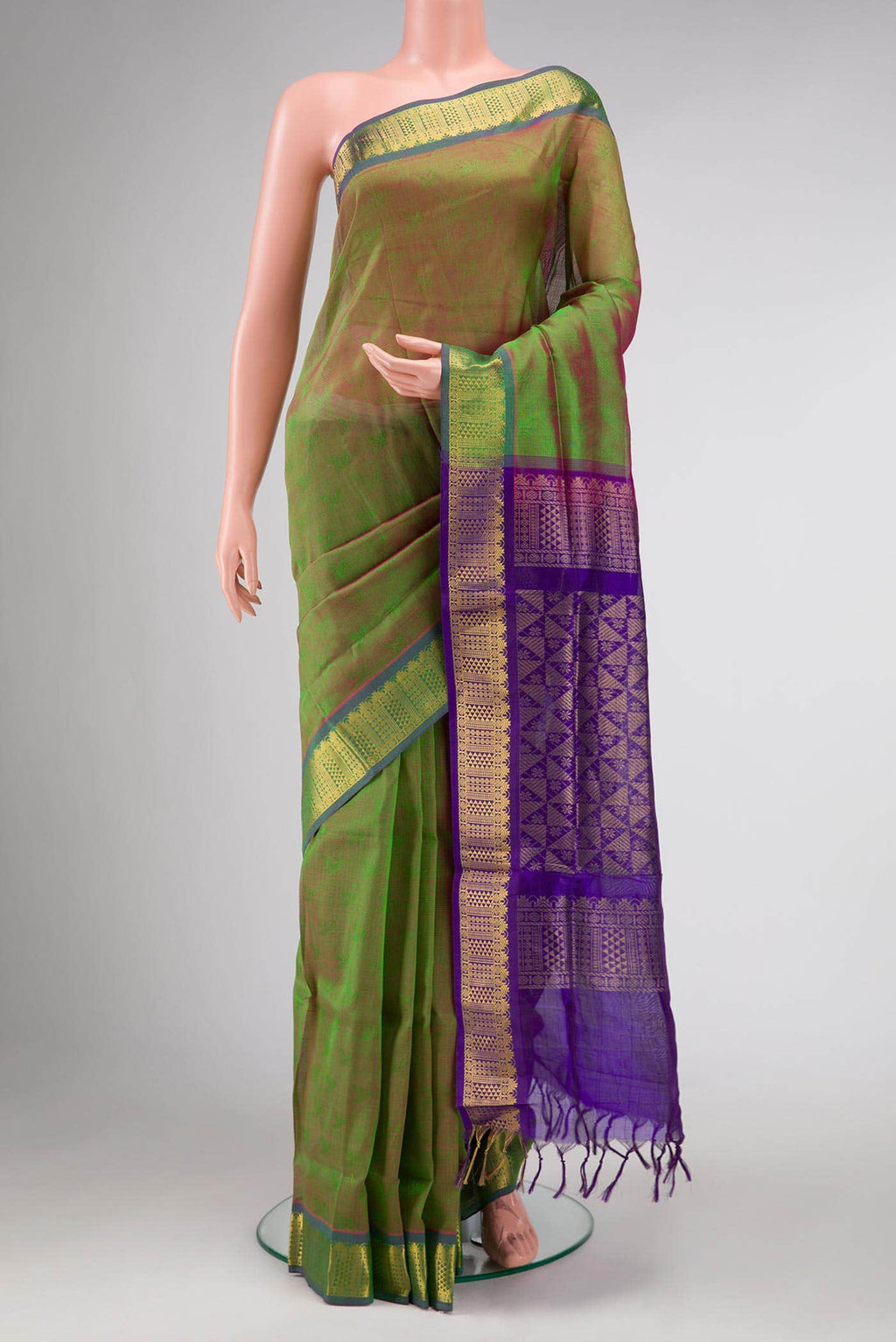 Green Dual Tone Silk Cotton Saree