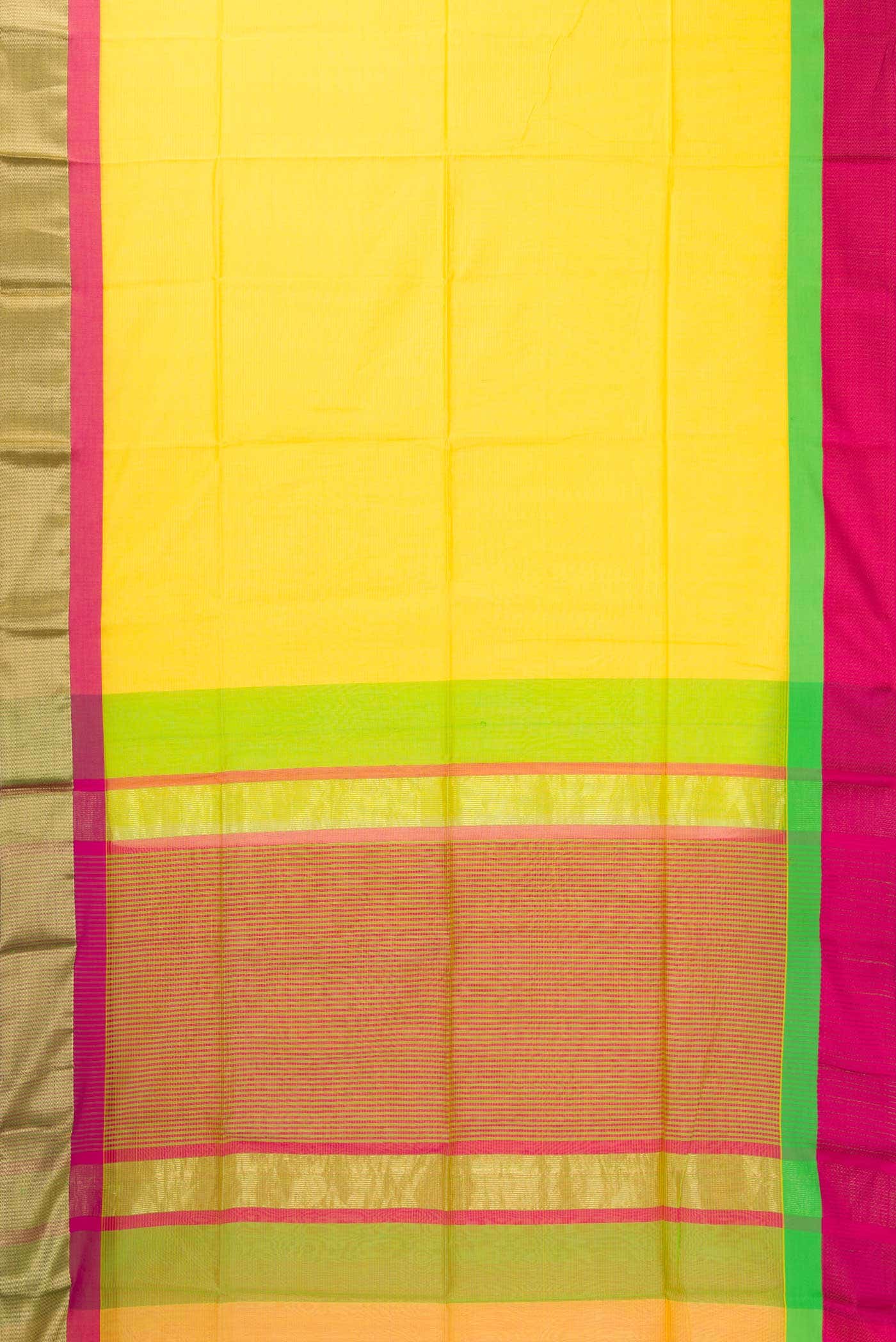 Yellow Dual Tone Blended Chanderi Silk Saree