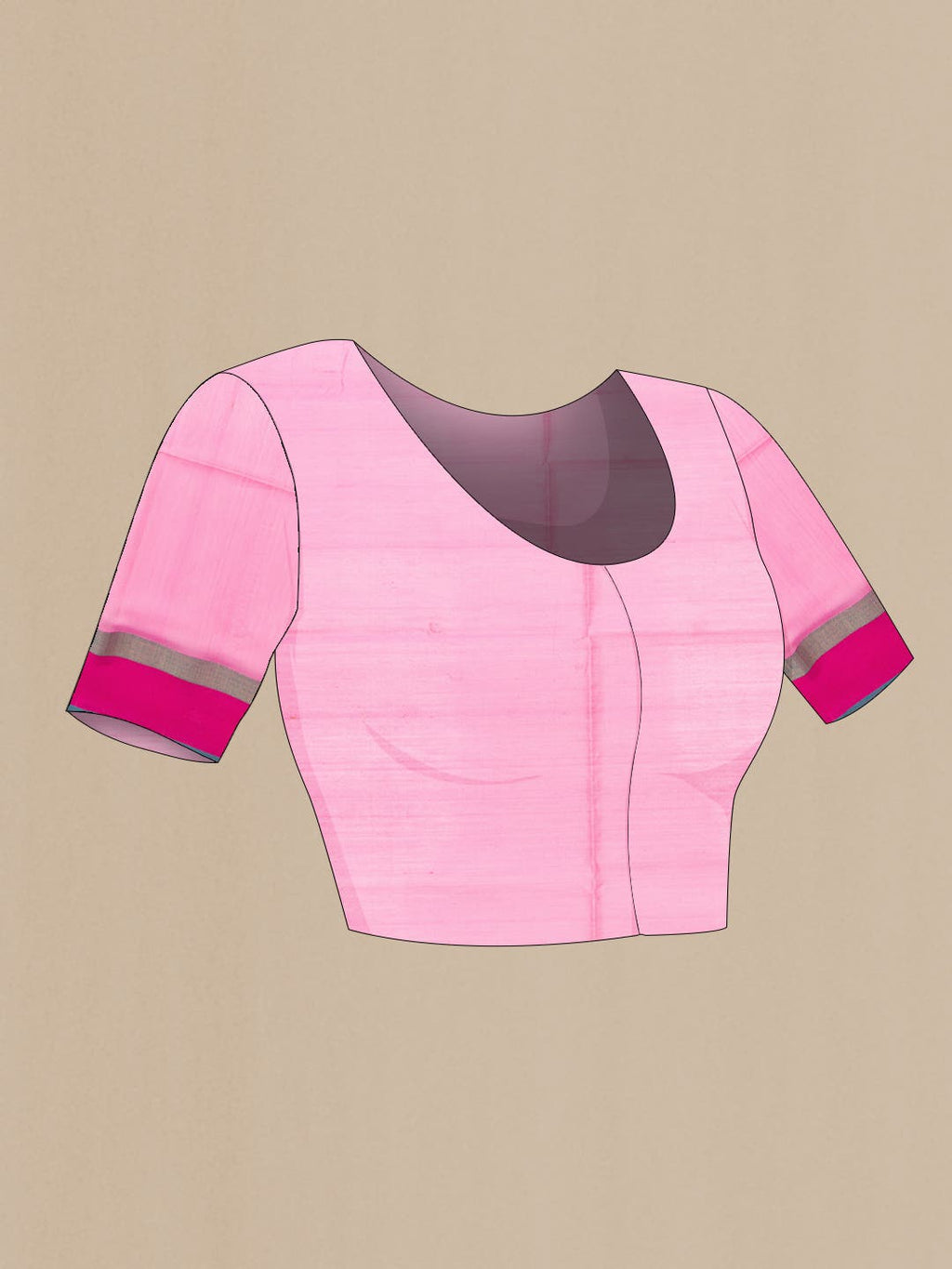 Pink Blended Chanderi Silk Saree