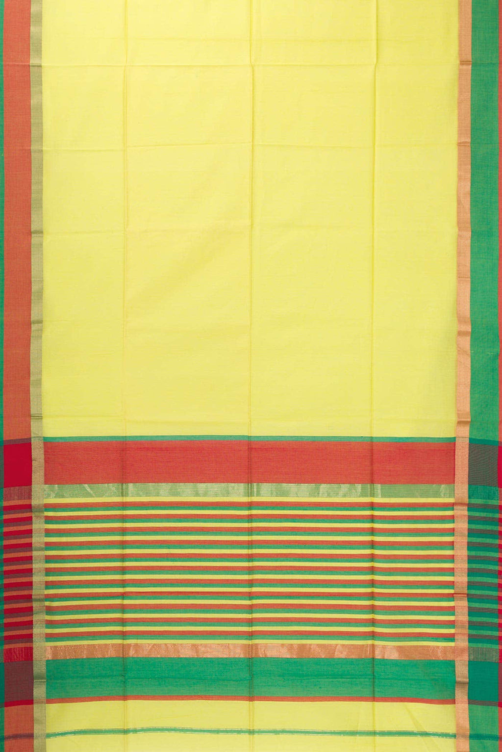 Lemon Yellow Blended Chanderi Silk Saree