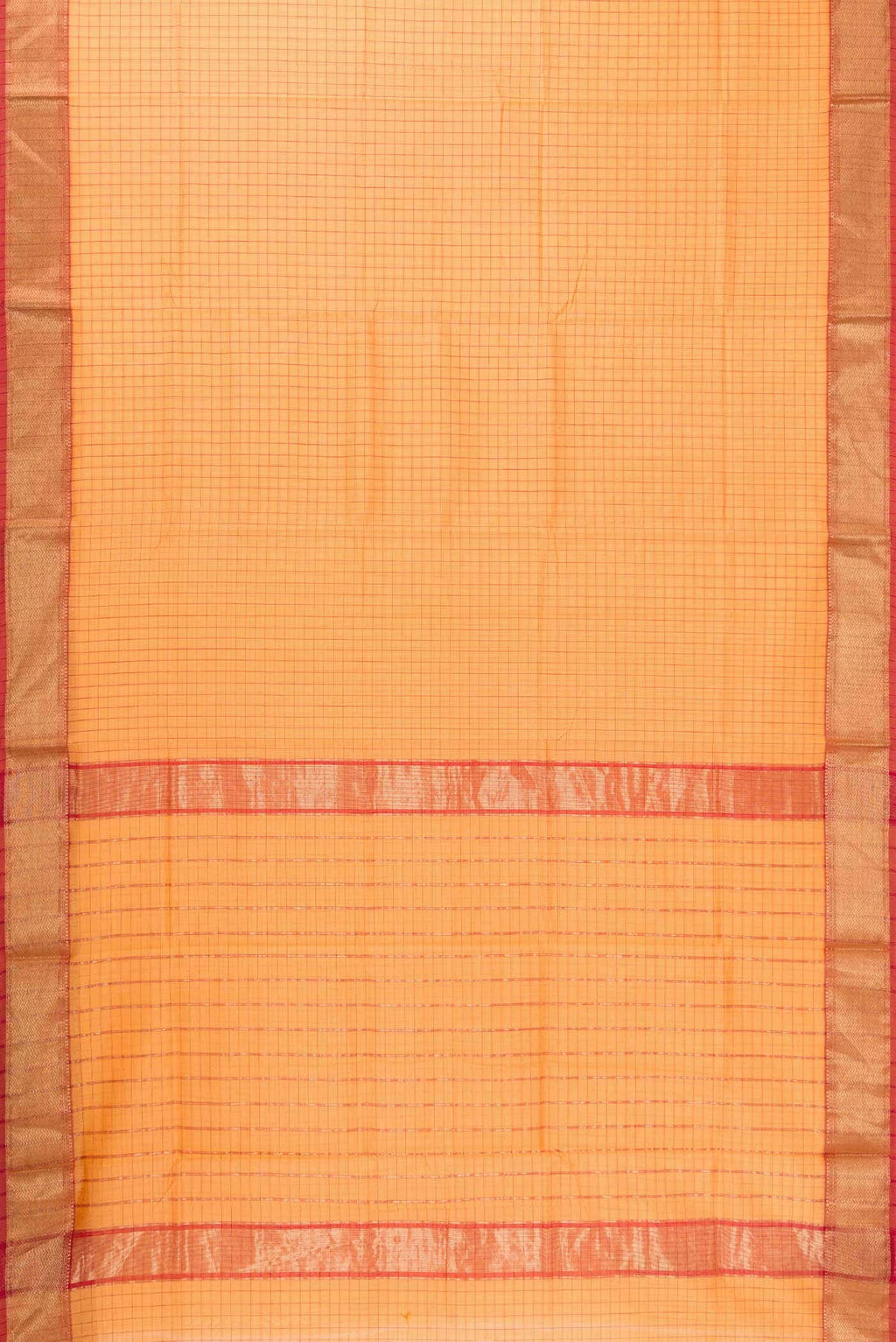 Golden Peach Blended Chanderi Silk Saree