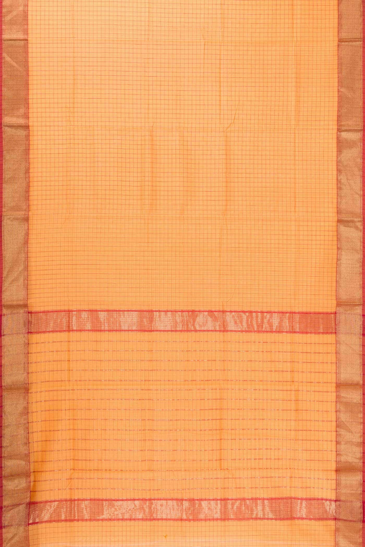 Golden Peach Blended Chanderi Silk Saree