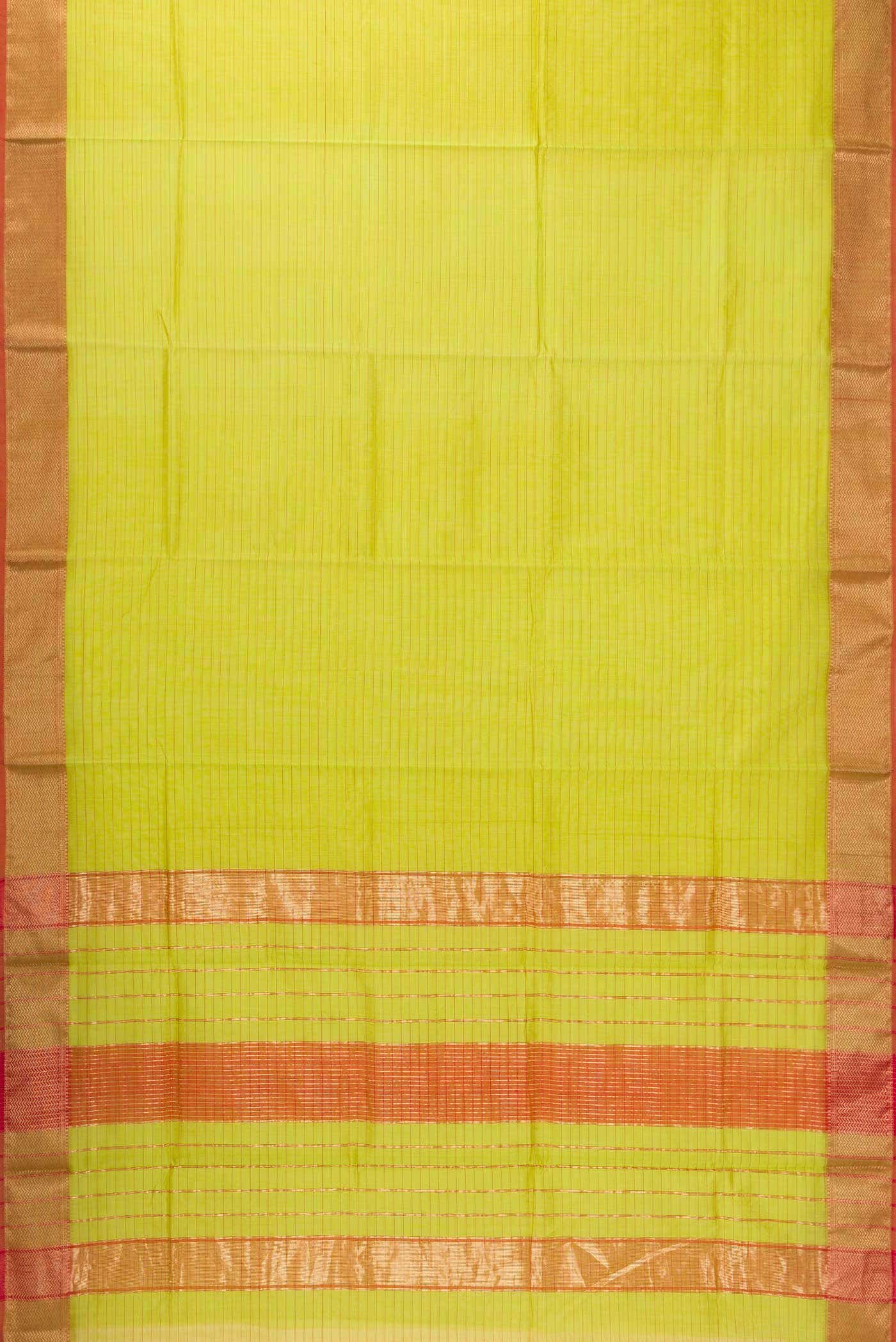Parrot Green Blended Chanderi Silk Saree