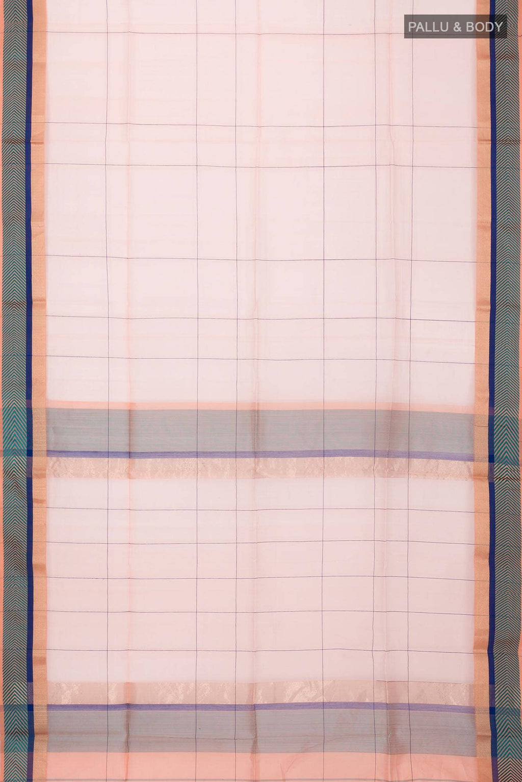Peach Maheshwari Silk Cotton Saree