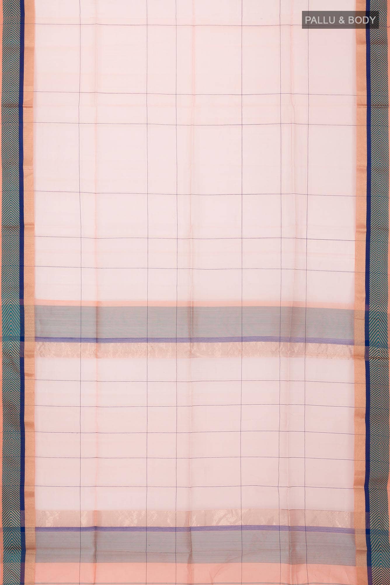 Peach Maheshwari Silk Cotton Saree