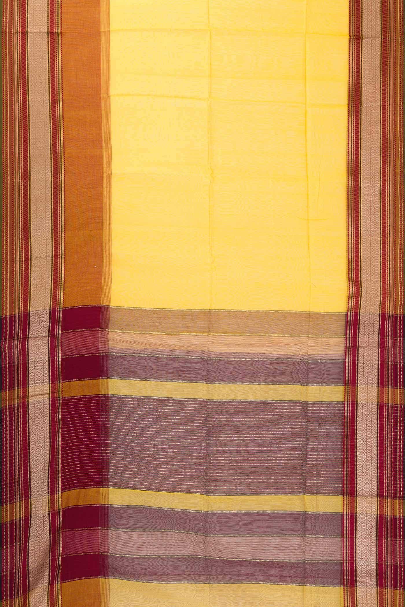 Yellow Dual Tone Blended Chanderi Silk Saree