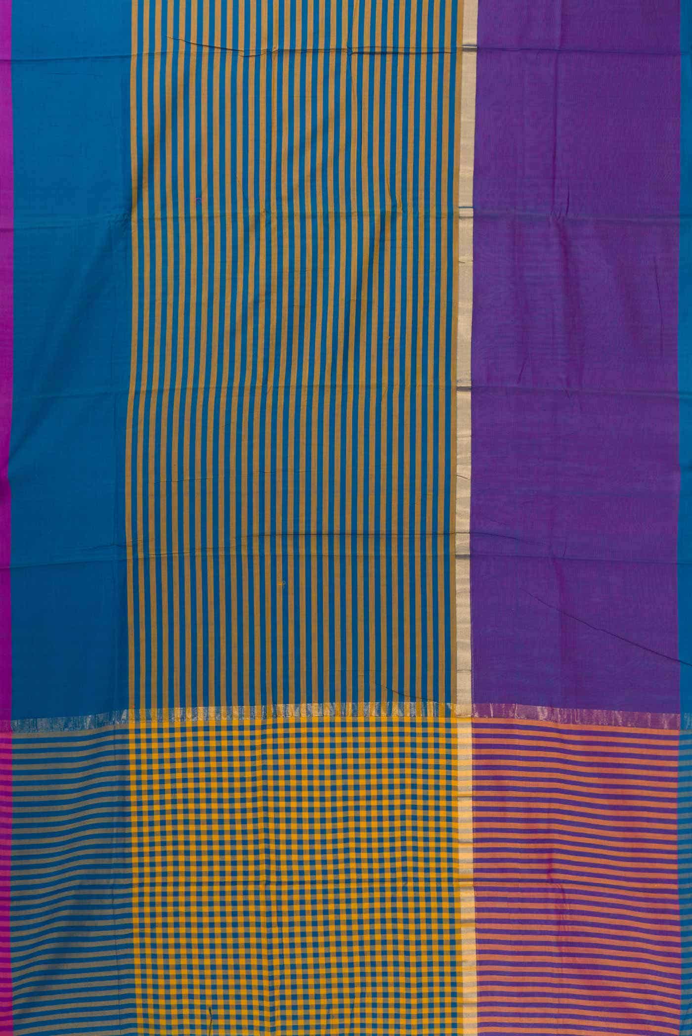 Sky Blue Dual Tone Blended Chanderi Silk Cotton Saree