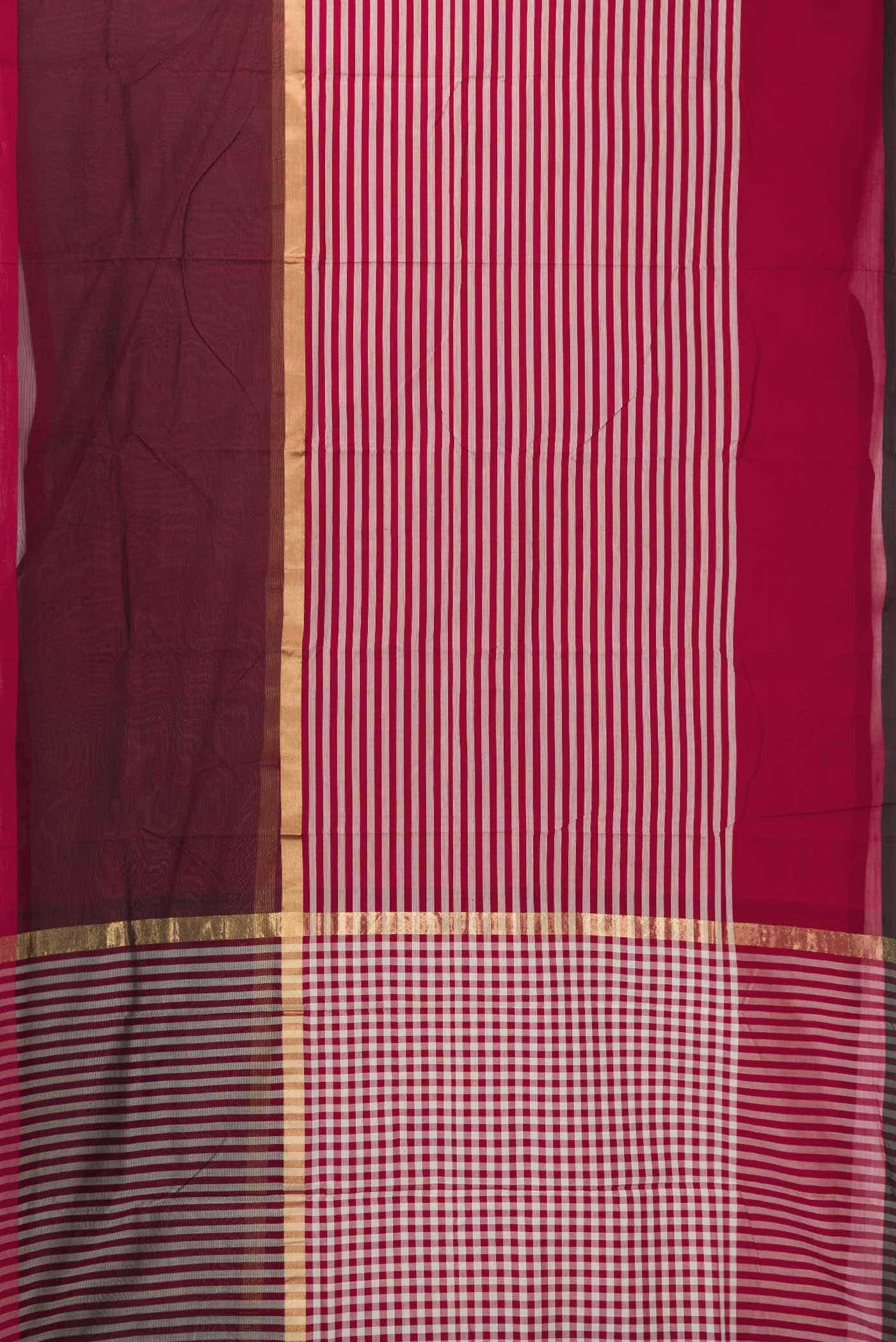 Maroon Blended Chanderi Silk Saree