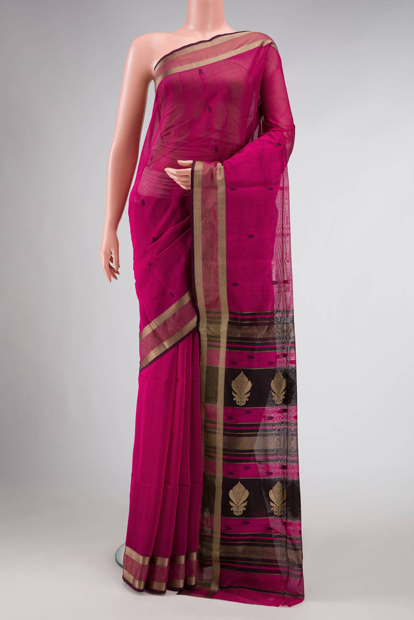 Pink Dual Tone Blended Chanderi Silk Saree