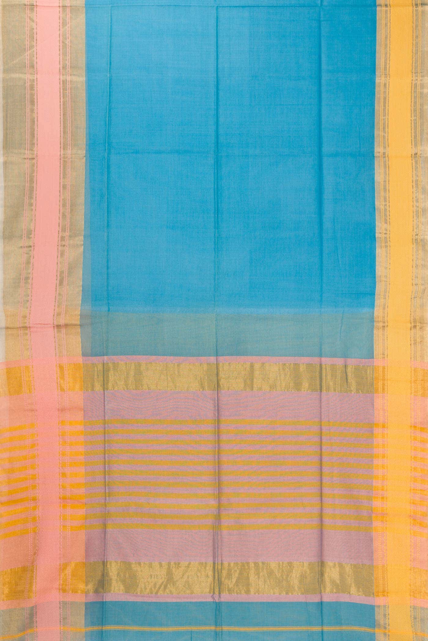 Sky Blue Dual Tone Blended Chanderi Silk Saree