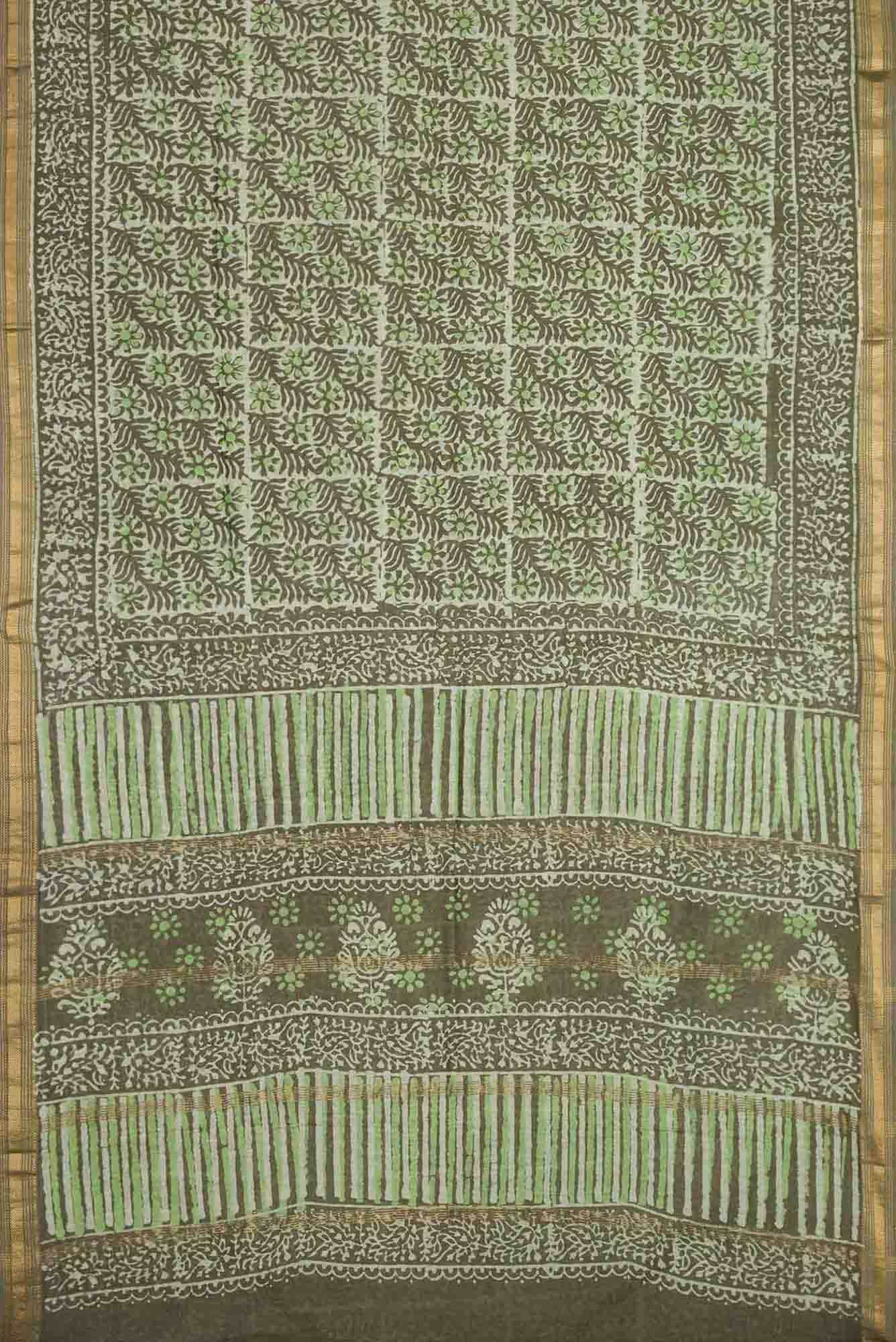 Green Dual Tone Blended Chanderi Silk Saree