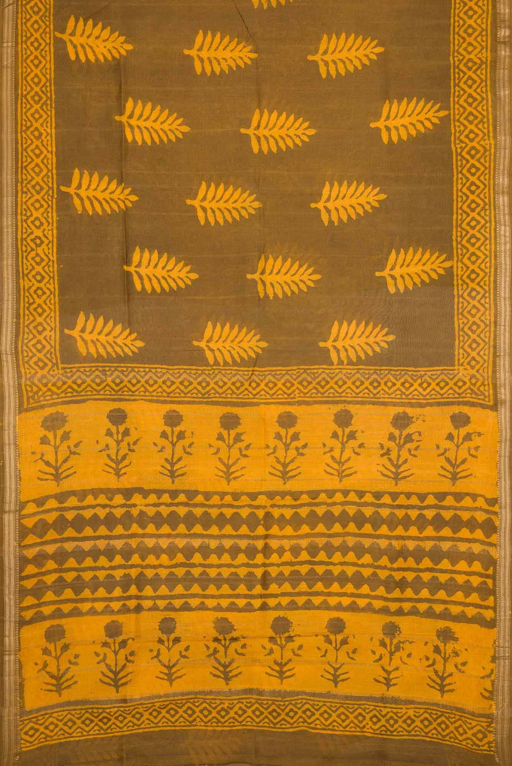 Mehandi Green Dual Tone Blended Chanderi Silk Saree