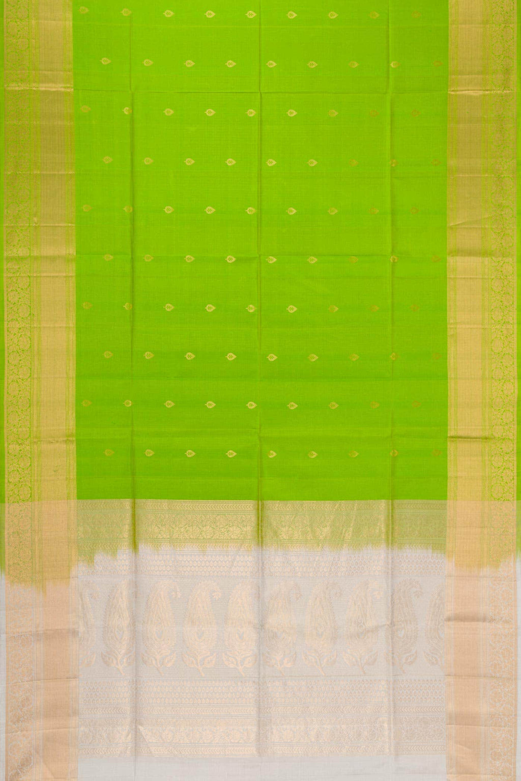 Green Dual Tone Soft Silk Saree