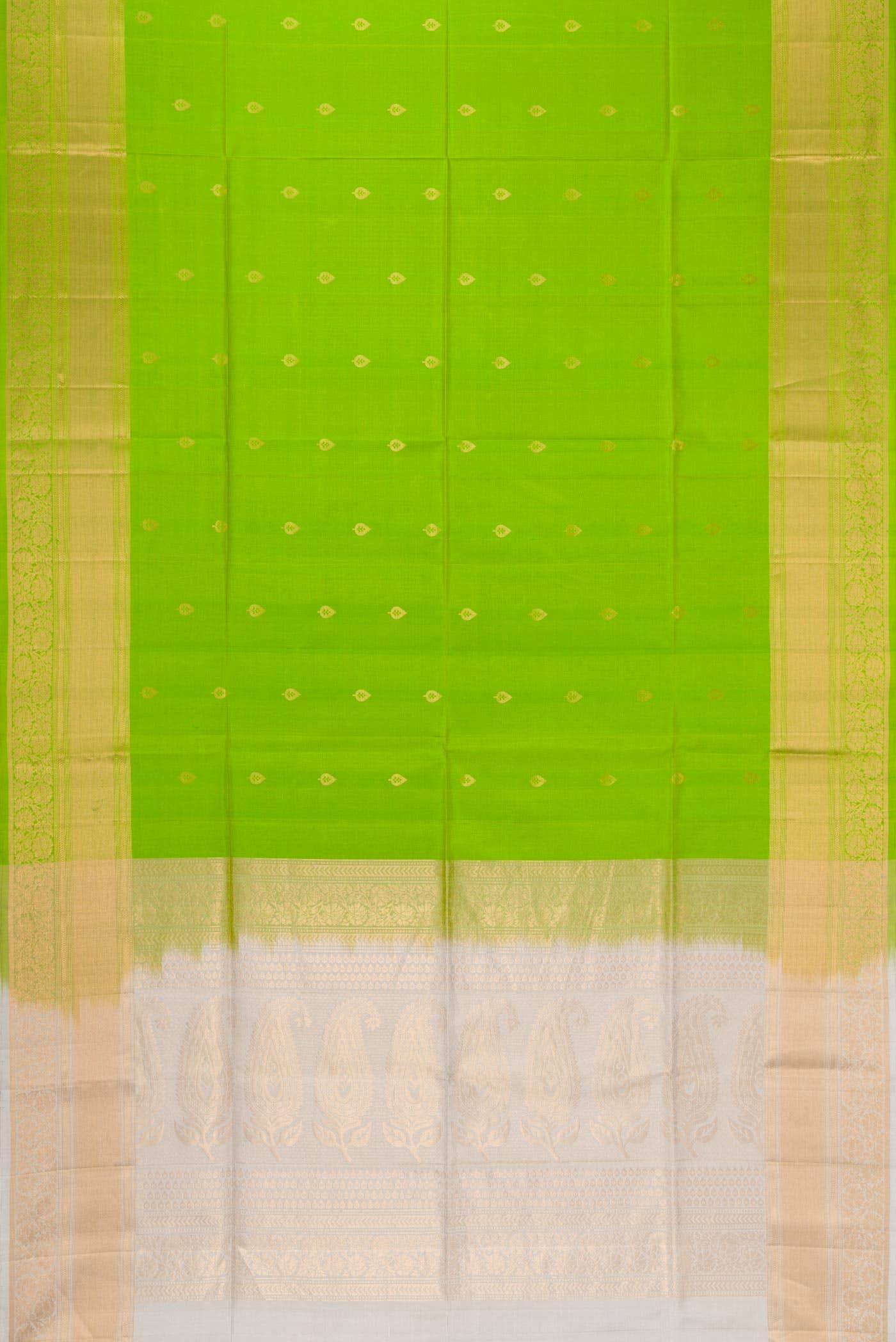 Green Dual Tone Soft Silk Saree