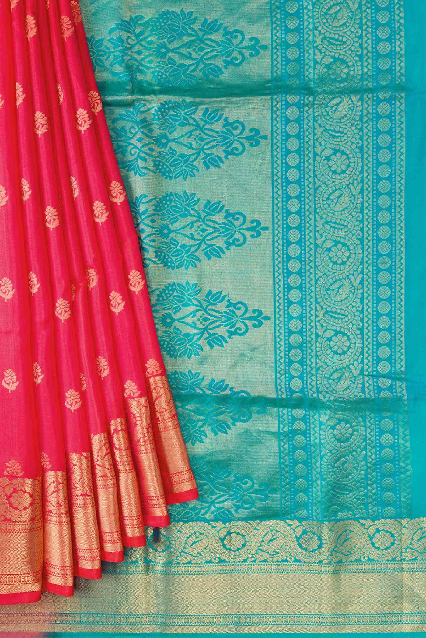 Red Dual Tone Soft Silk Saree