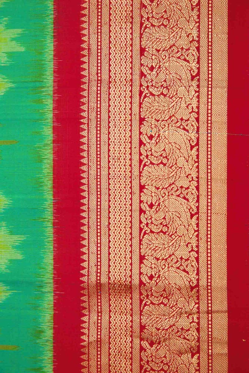 Green Dual Tone Soft Silk Saree