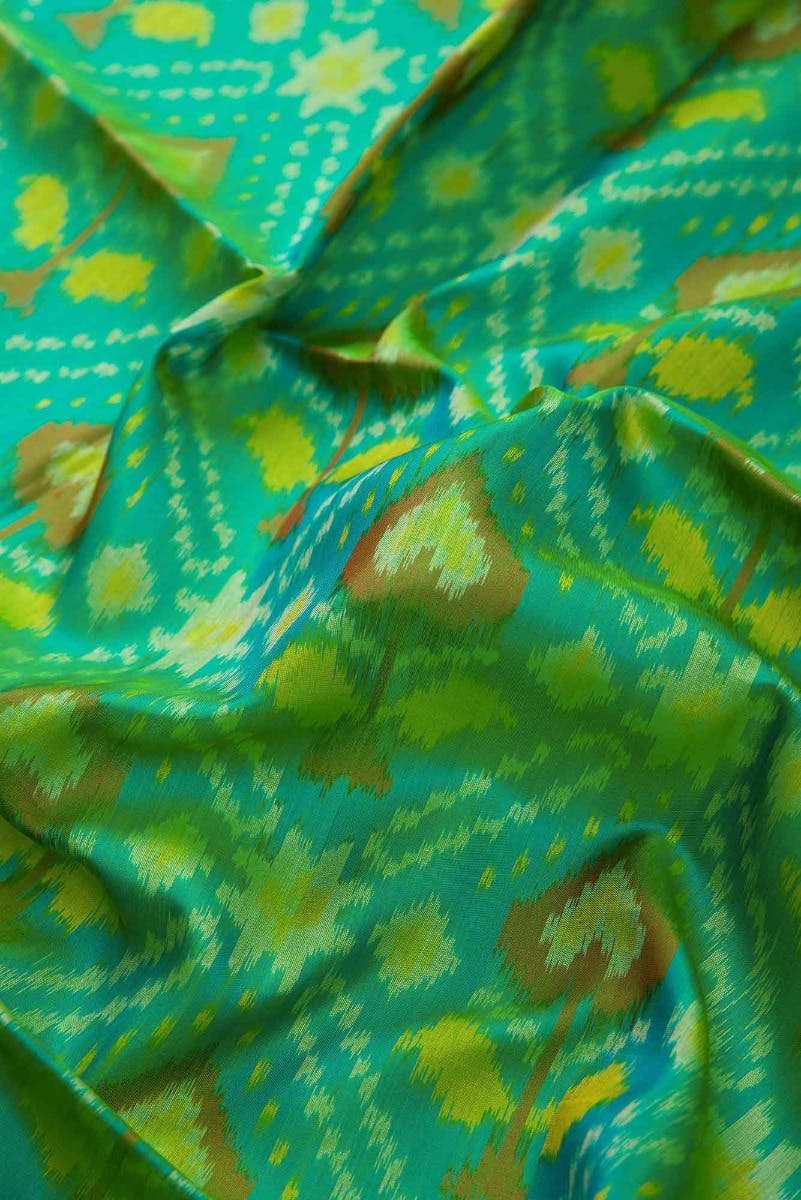 Green Dual Tone Soft Silk Saree