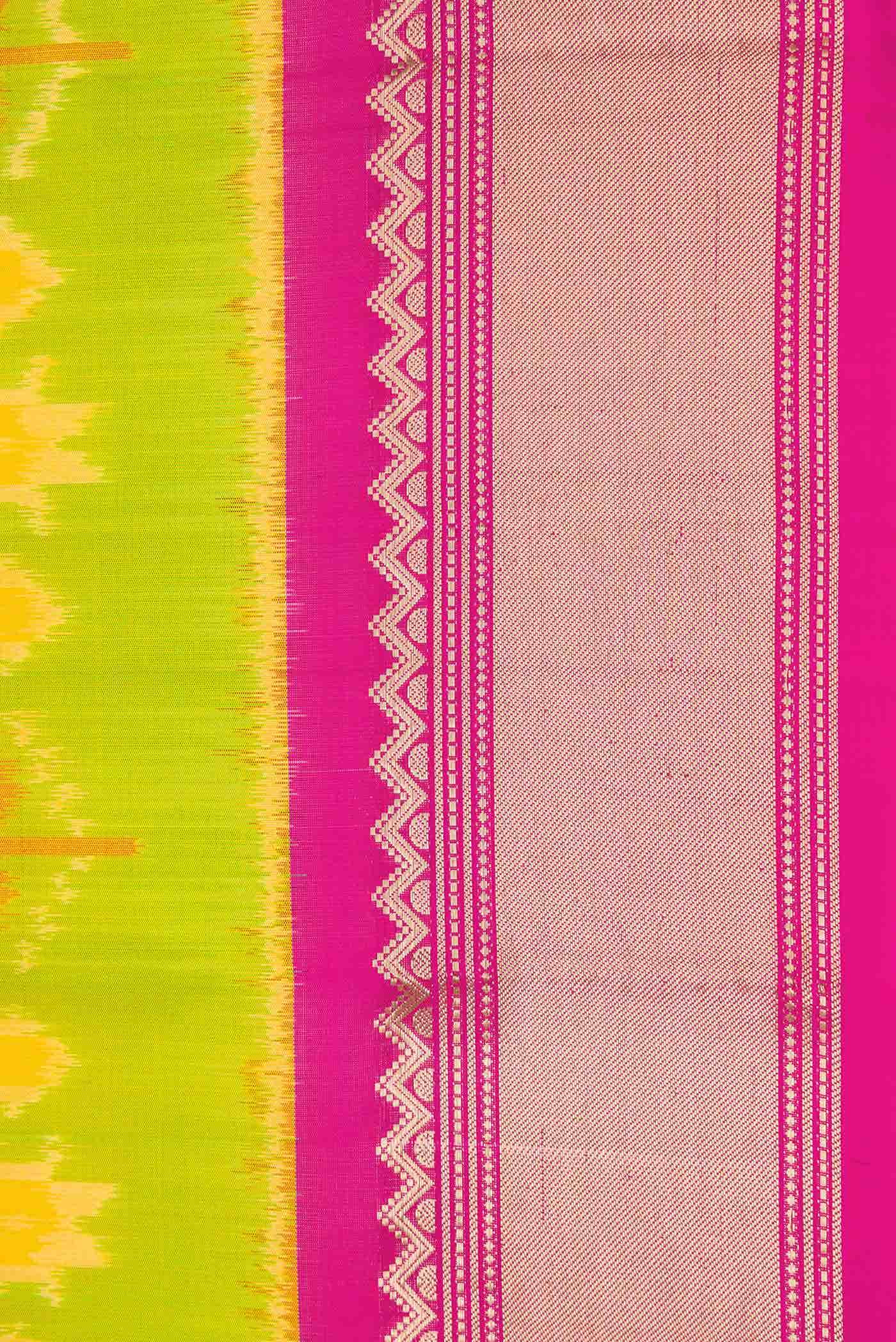 Parrot Green Dual Tone Soft Silk Saree
