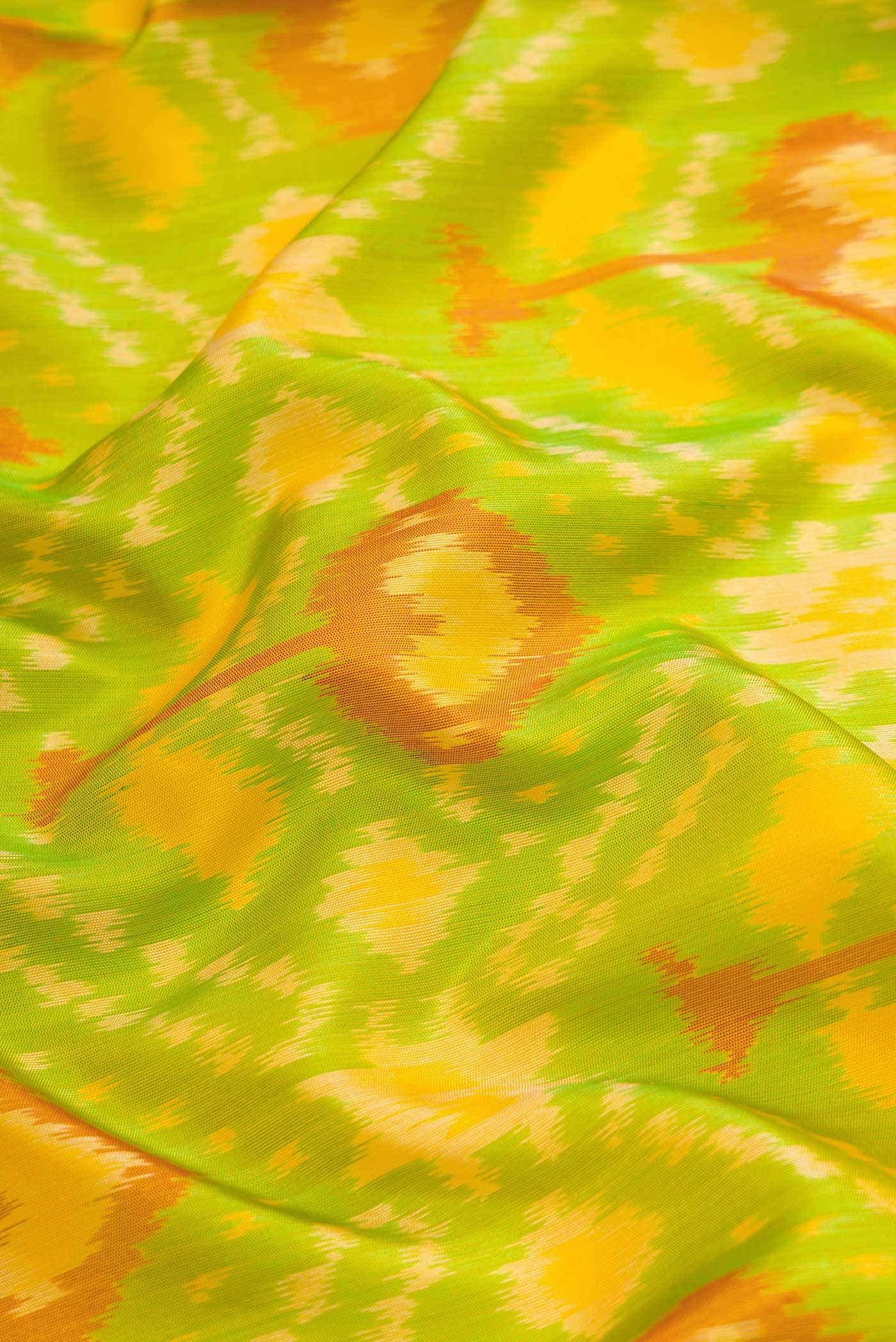 Parrot Green Dual Tone Soft Silk Saree