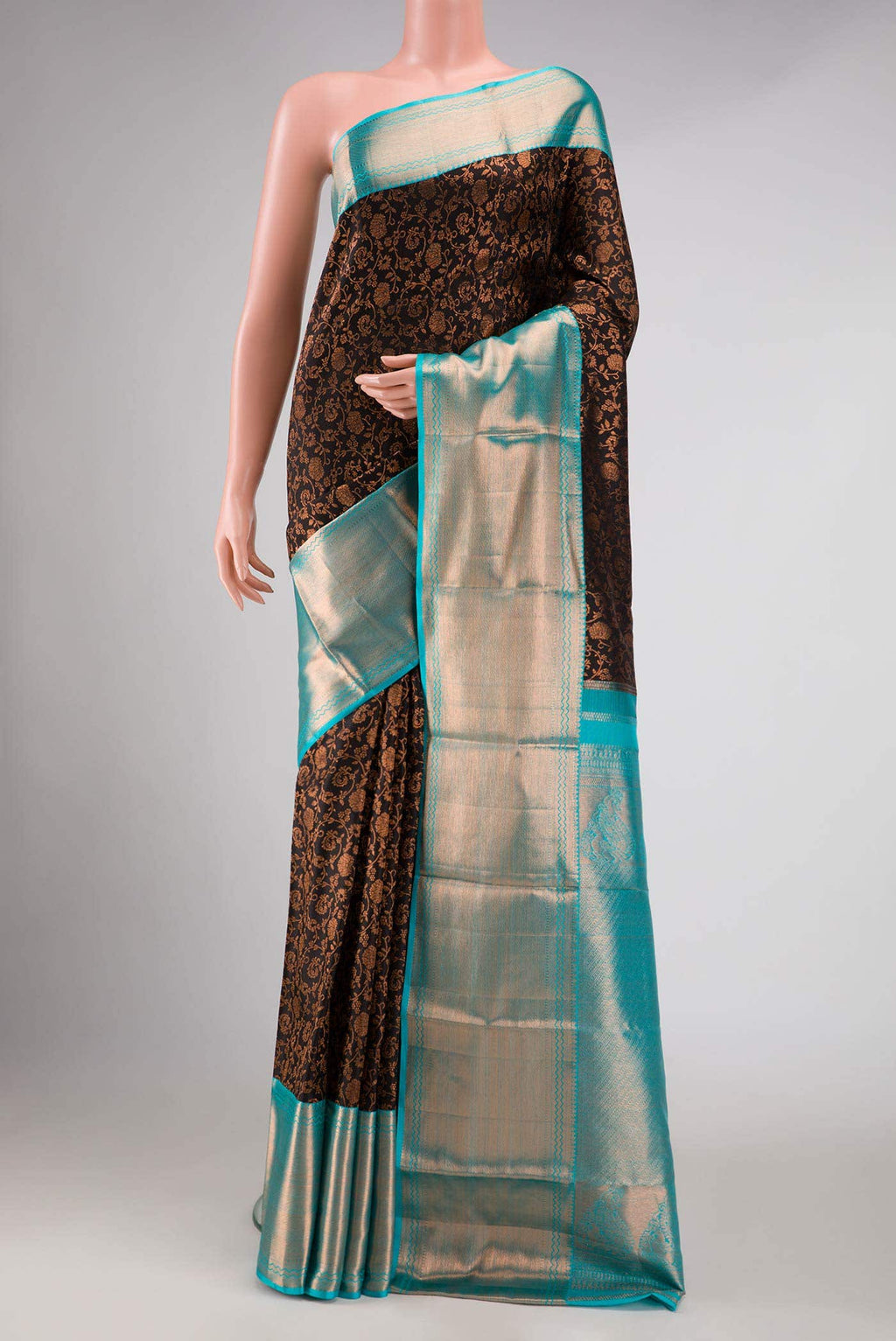 Coffee Brown Kanchipuram Silk Saree