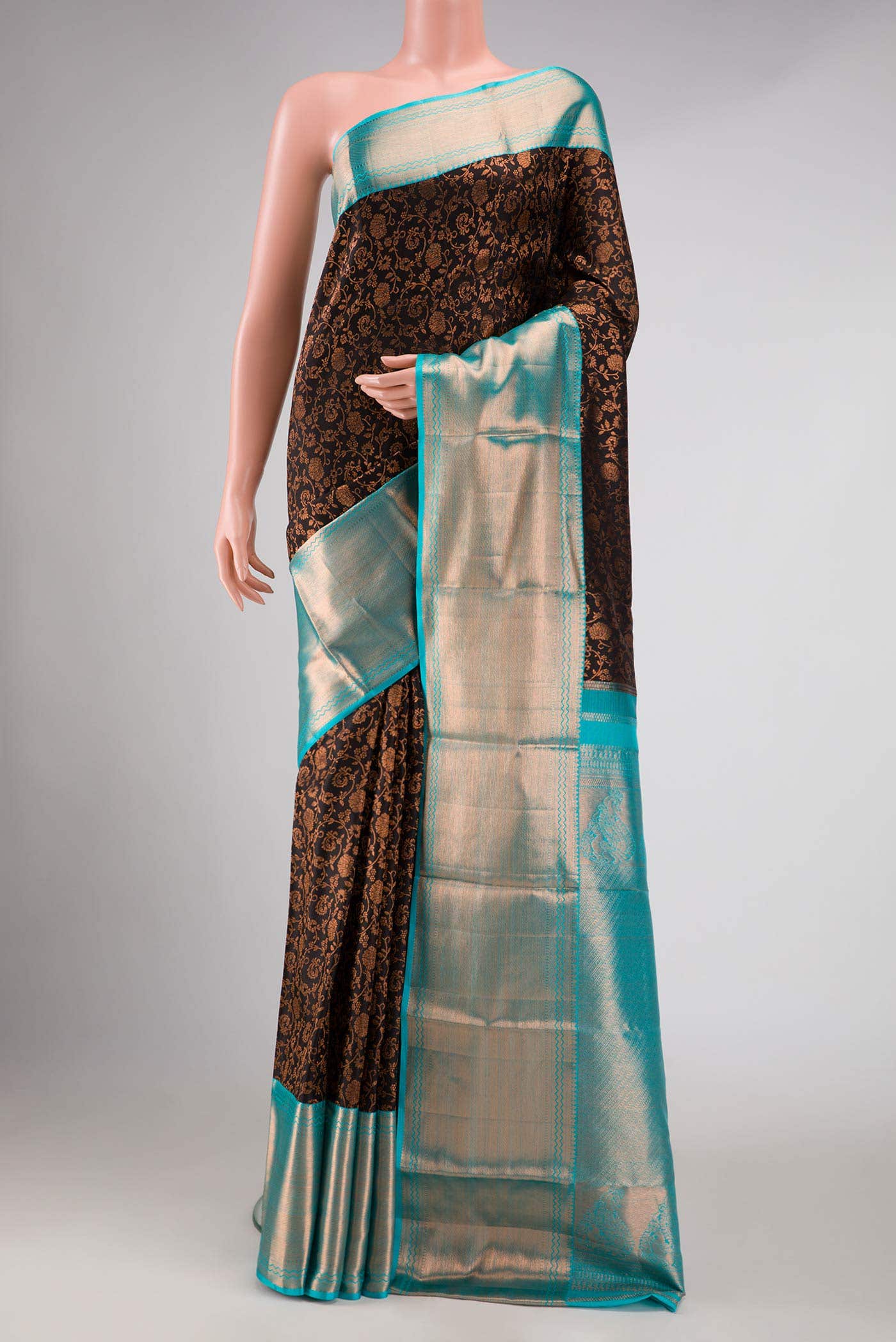 Coffee Brown Kanchipuram Silk Saree