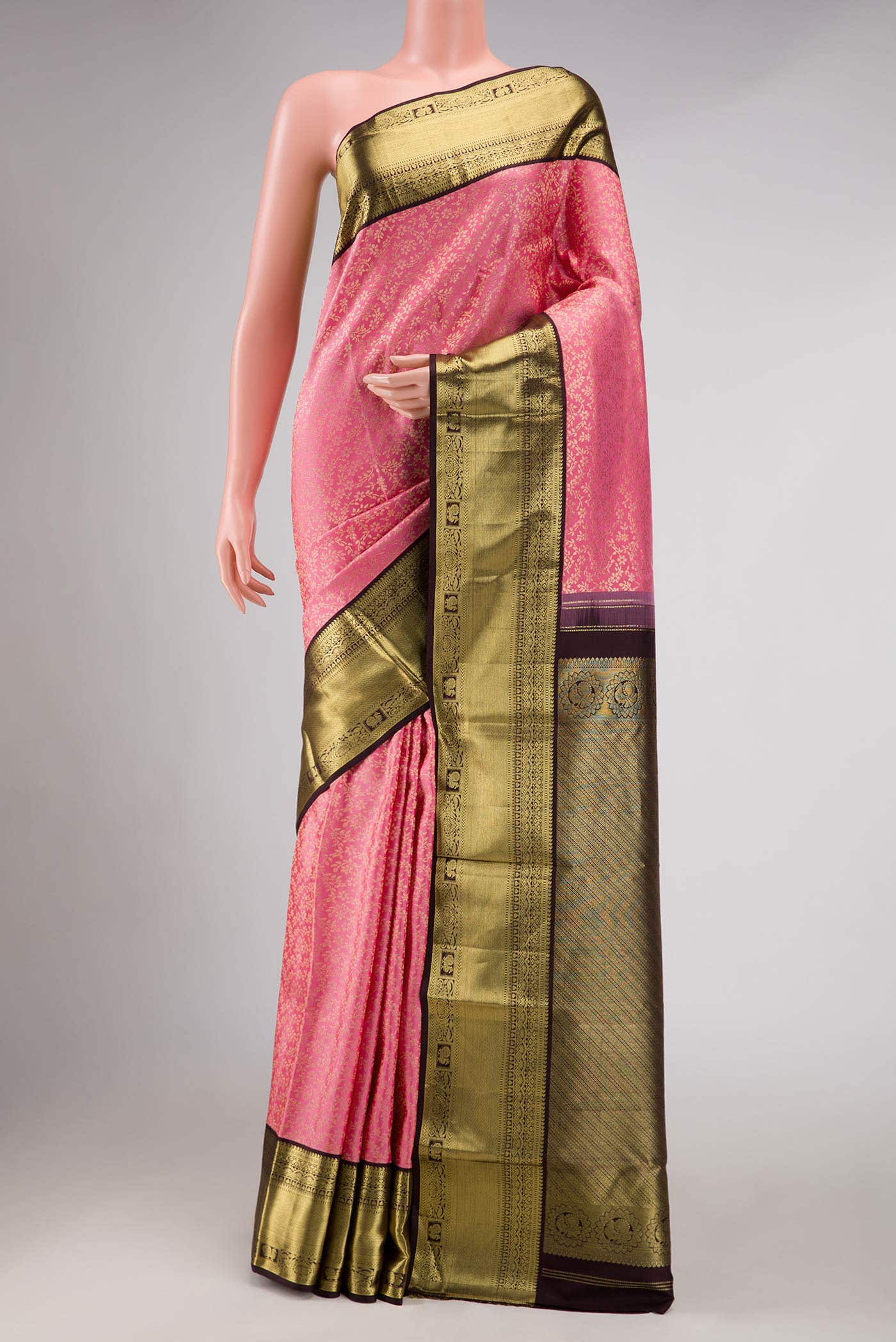 Pink Kanchipuram Silk Saree