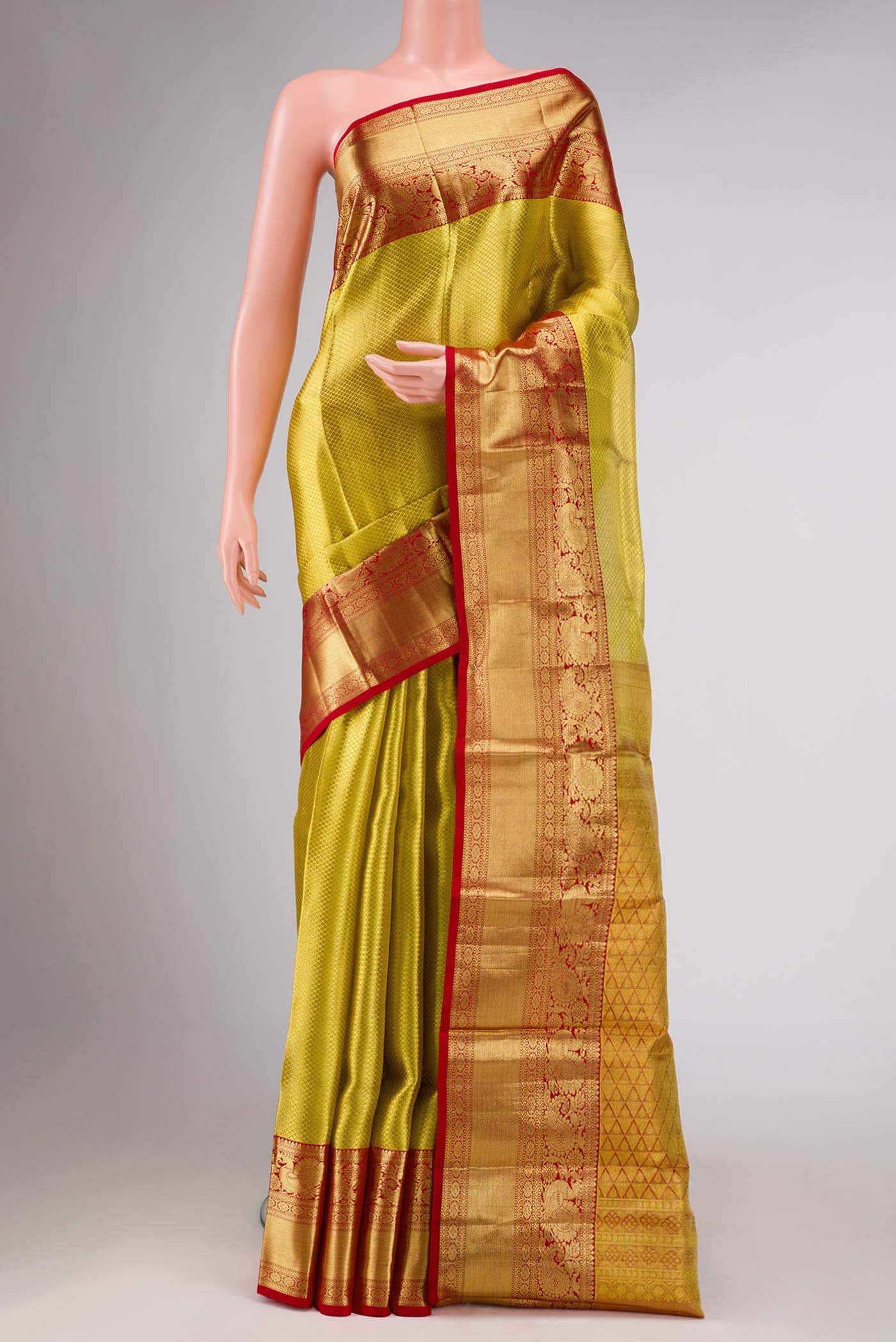 Gold Kanchipuram Tissue Silk Saree