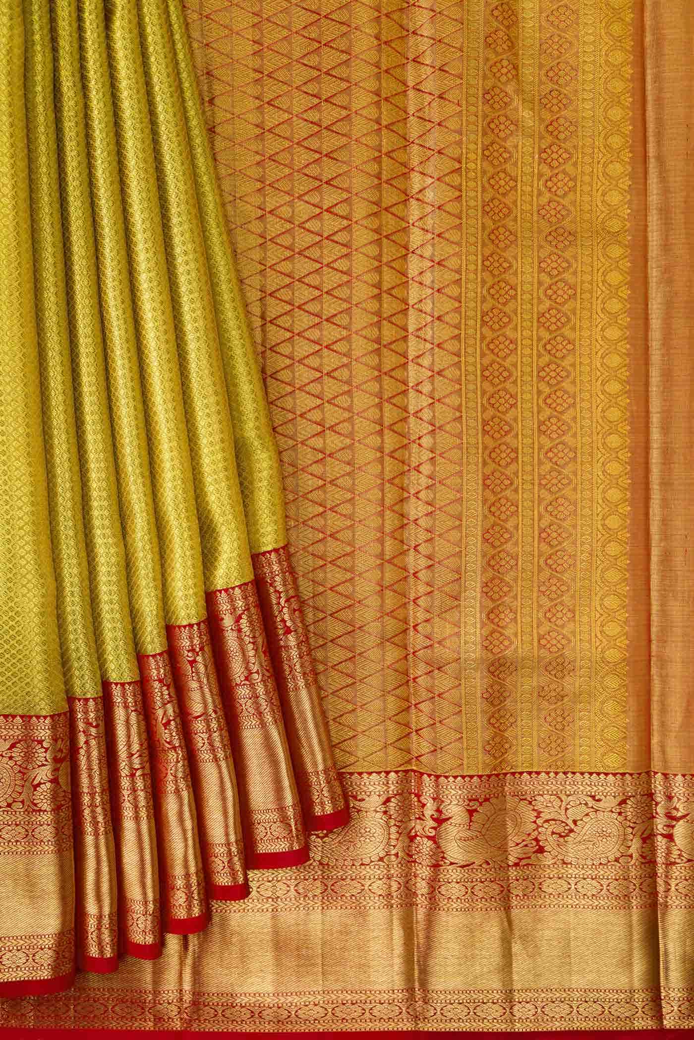 Gold Kanchipuram Tissue Silk Saree