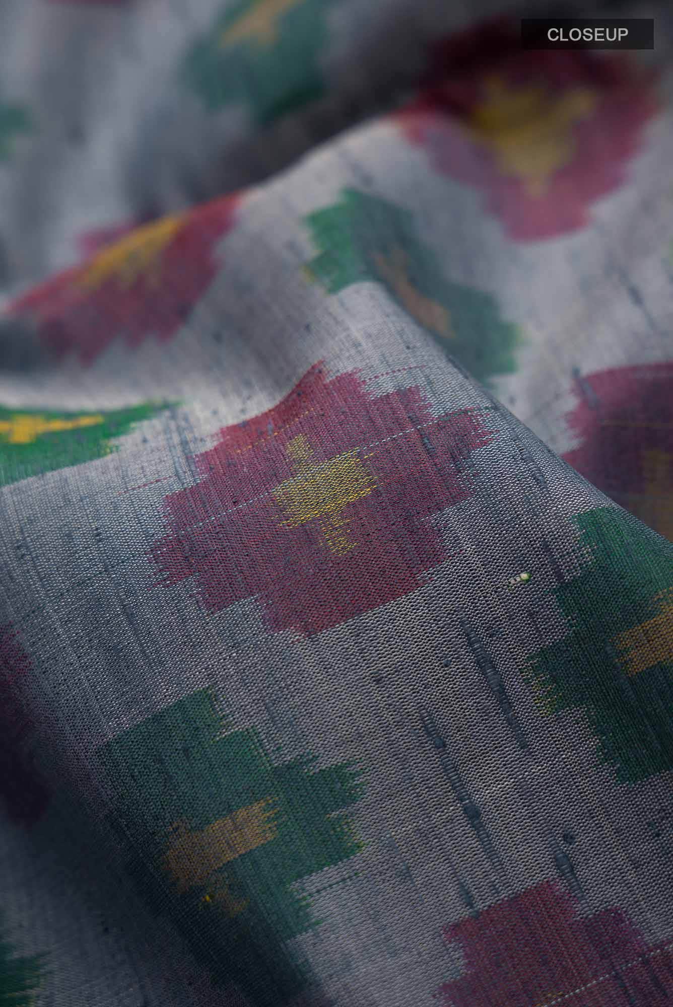 Grey Raw Silk Saree