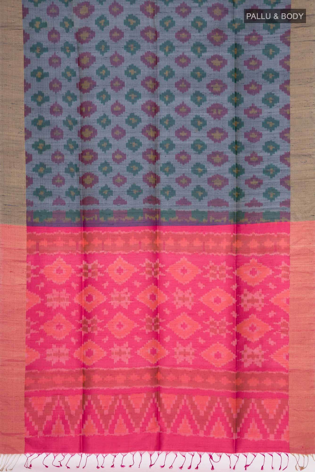 Grey Raw Silk Saree
