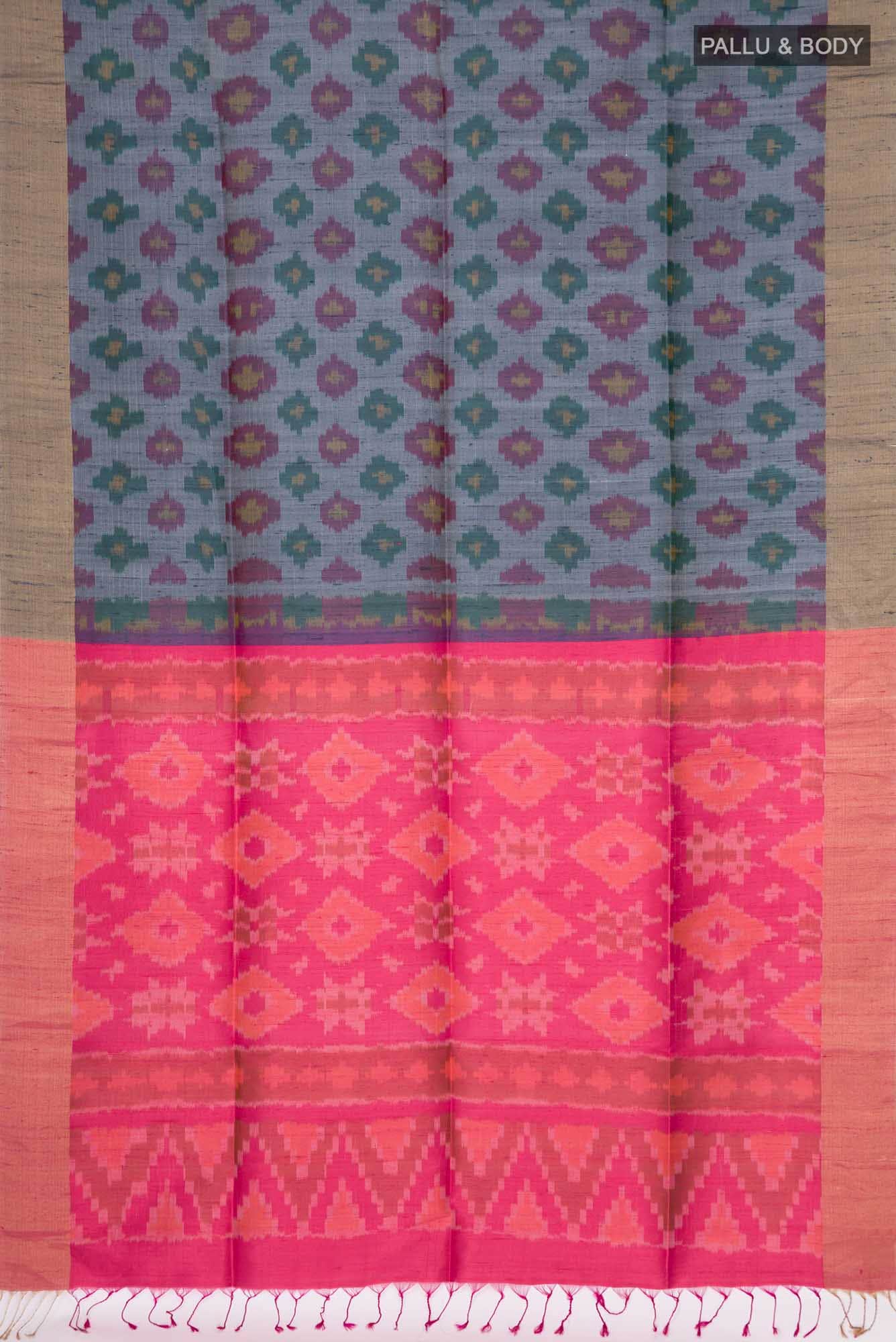 Grey Raw Silk Saree