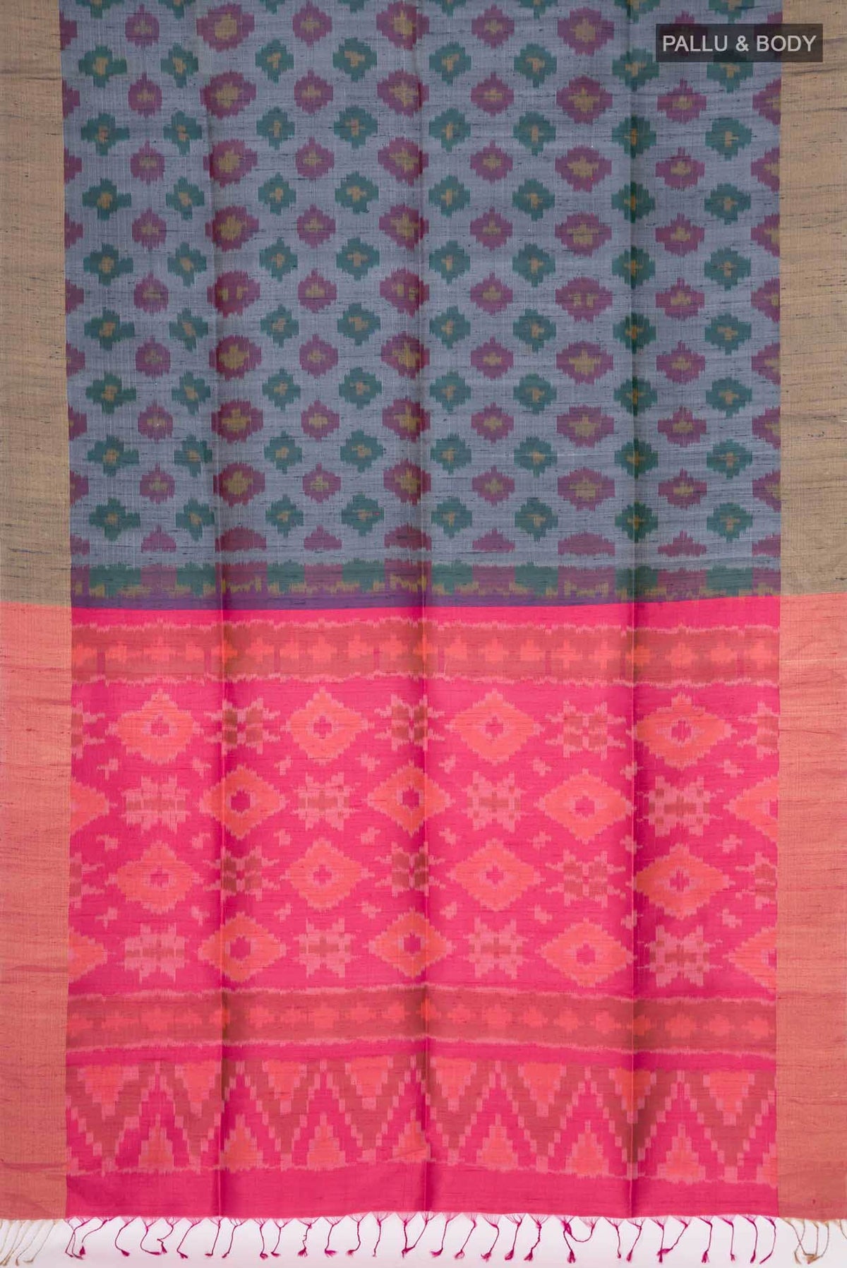 Grey Raw Silk Saree