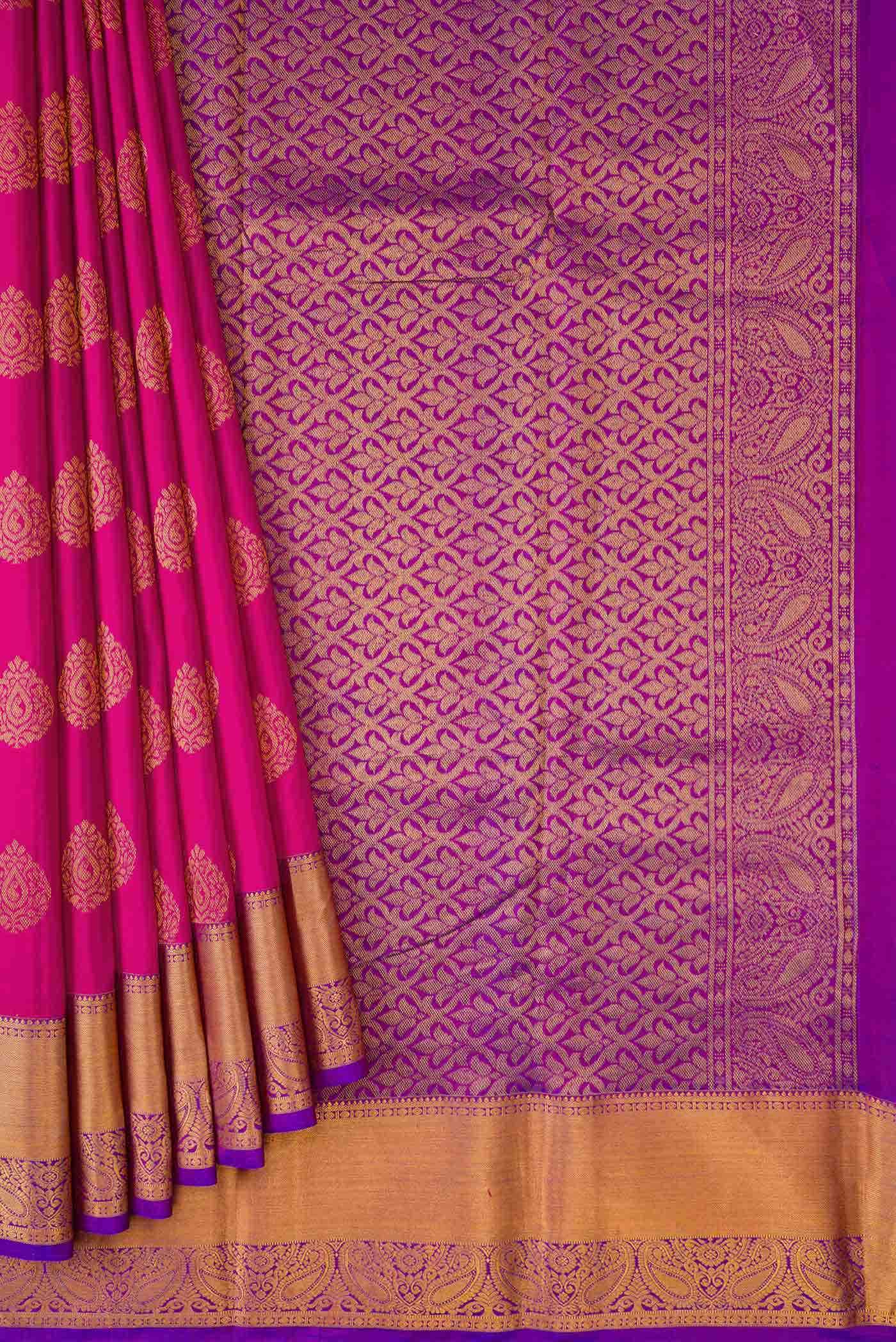 Dark Pink Kanchipuram Silk Saree
