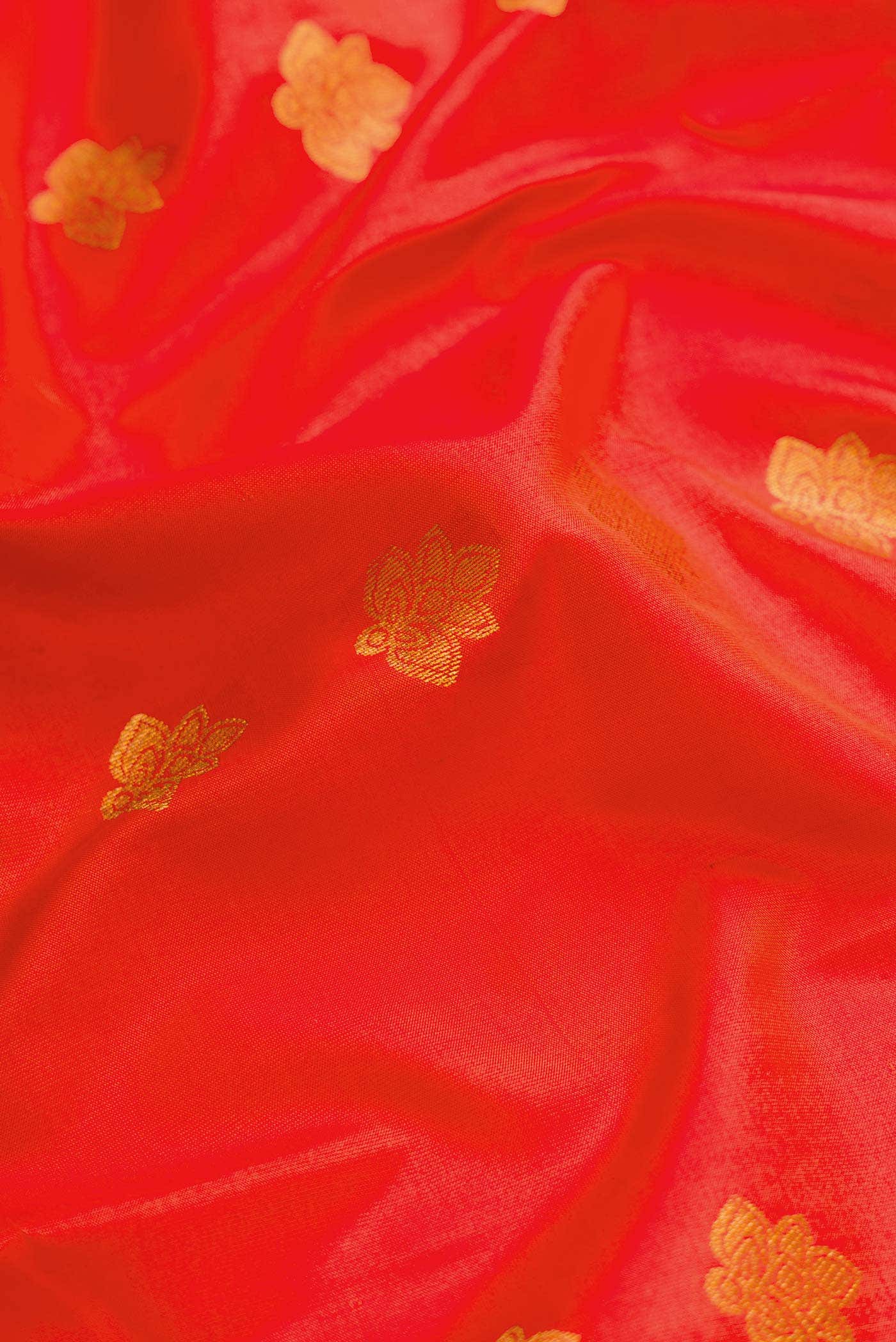 Brick Orange Dual Tone Uppada Silk Saree
