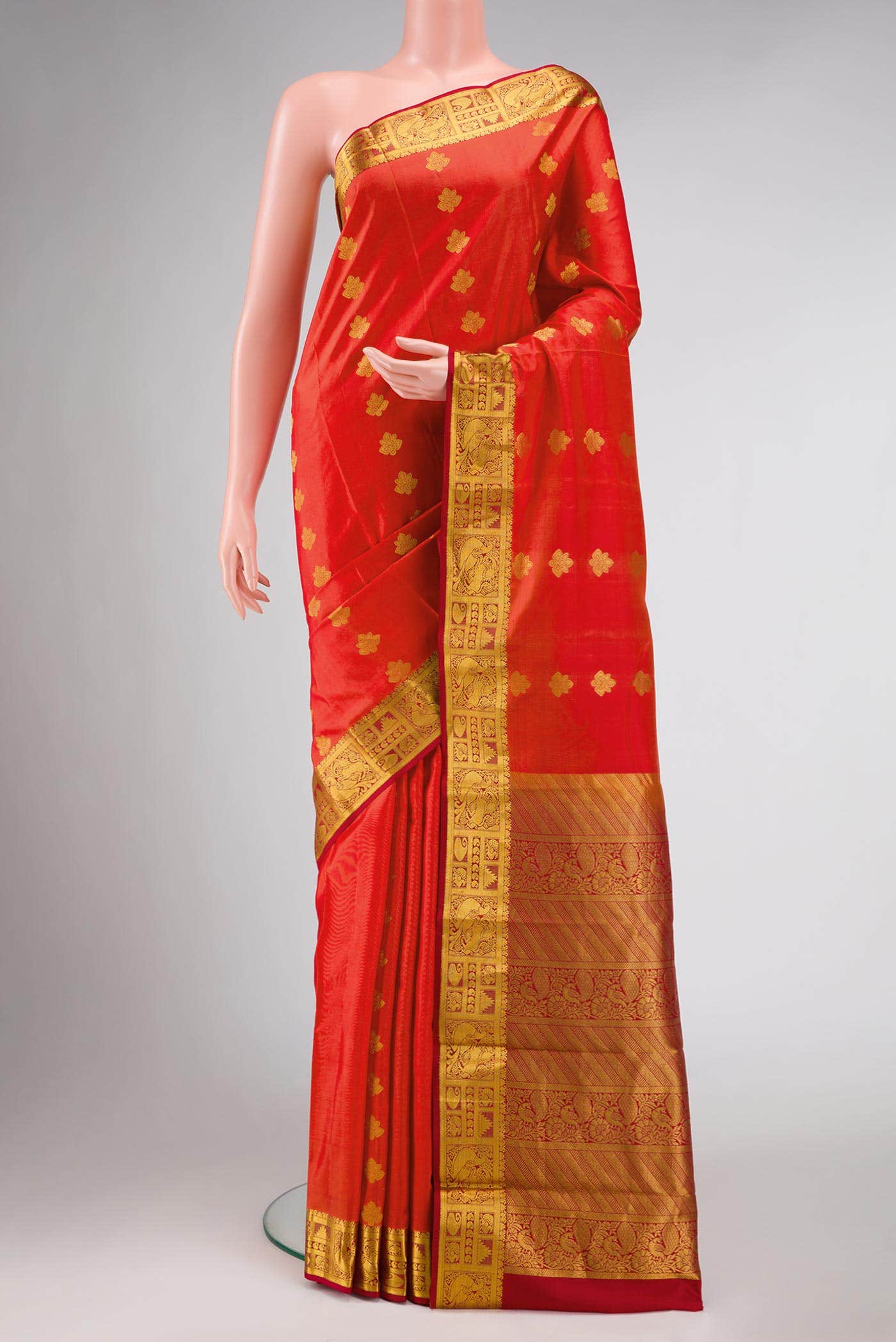 Brick Orange Dual Tone Uppada Silk Saree